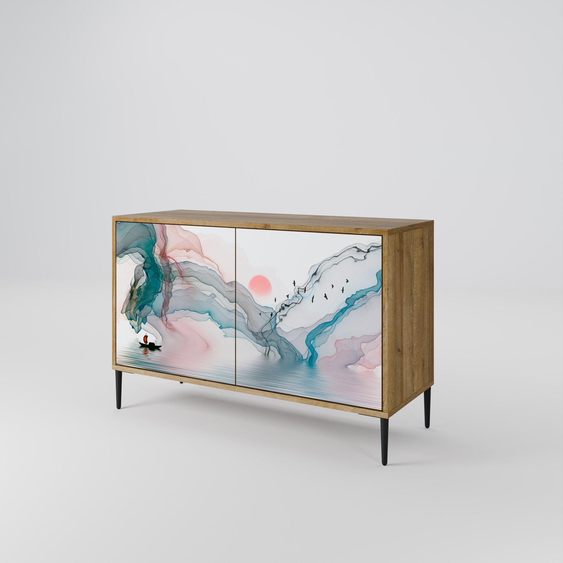VELVET CROSSING 2-Door Sideboard in Oak Effect