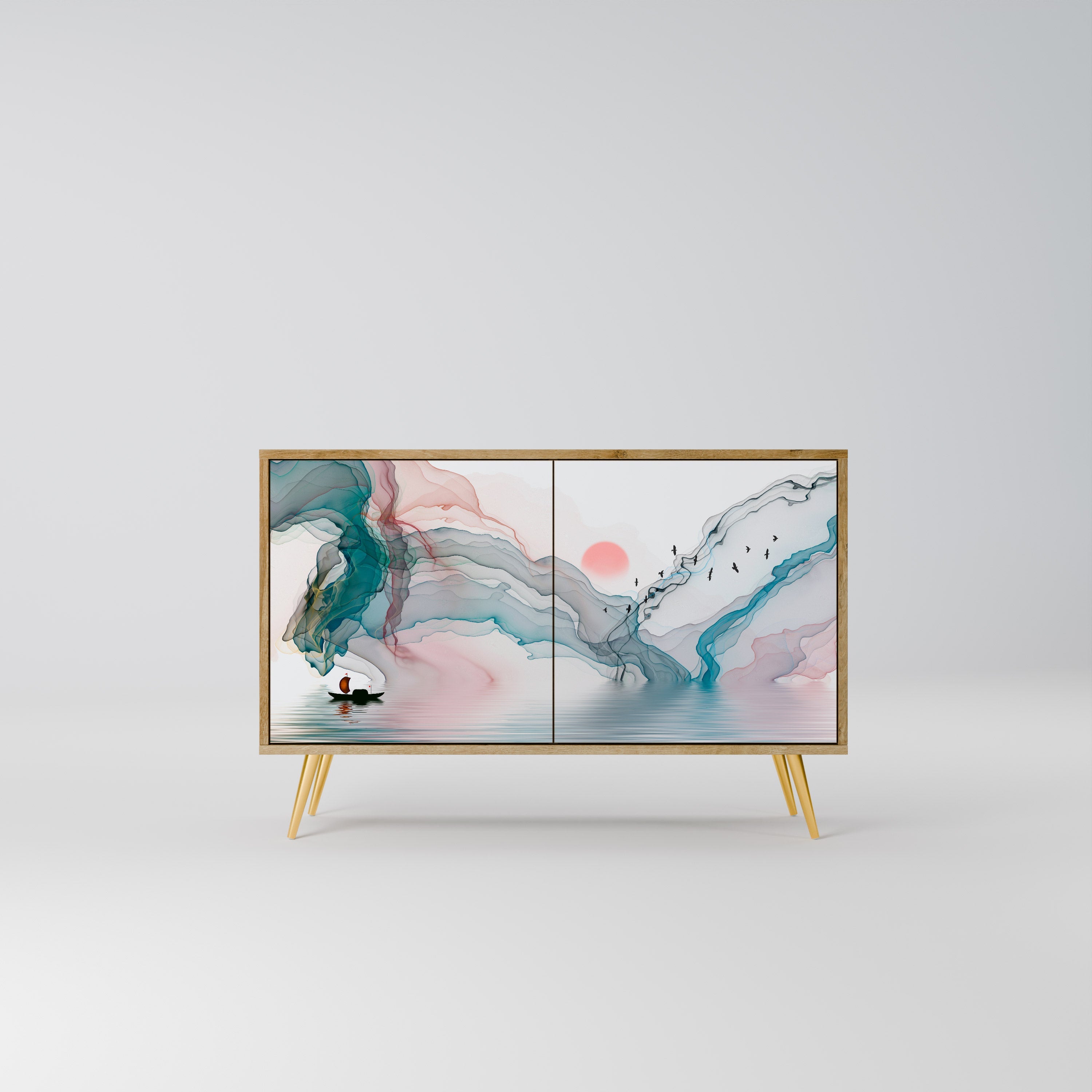 VELVET CROSSING 2-Door Sideboard in Oak Effect