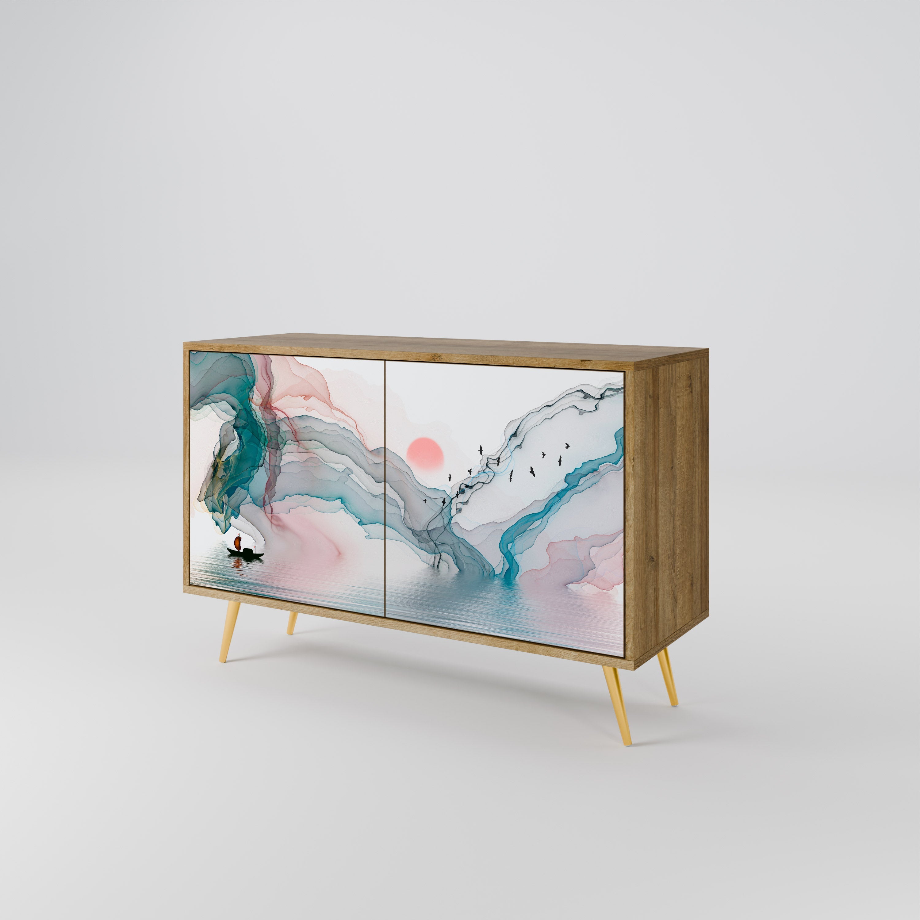 VELVET CROSSING 2-Door Sideboard in Oak Effect