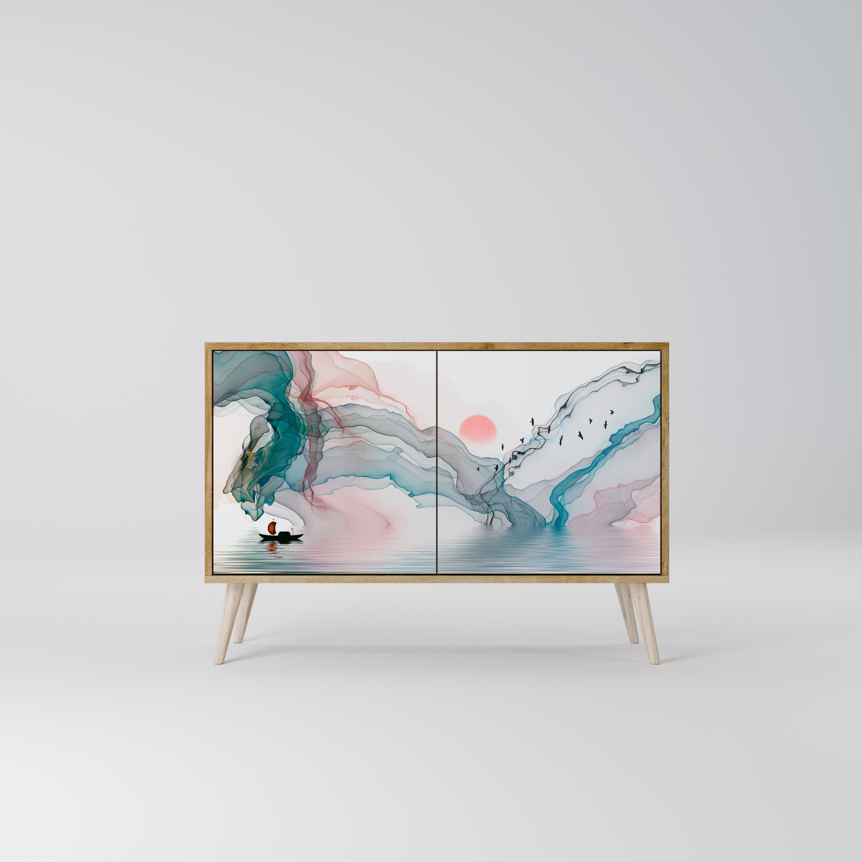 VELVET CROSSING 2-Door Sideboard in Oak Effect