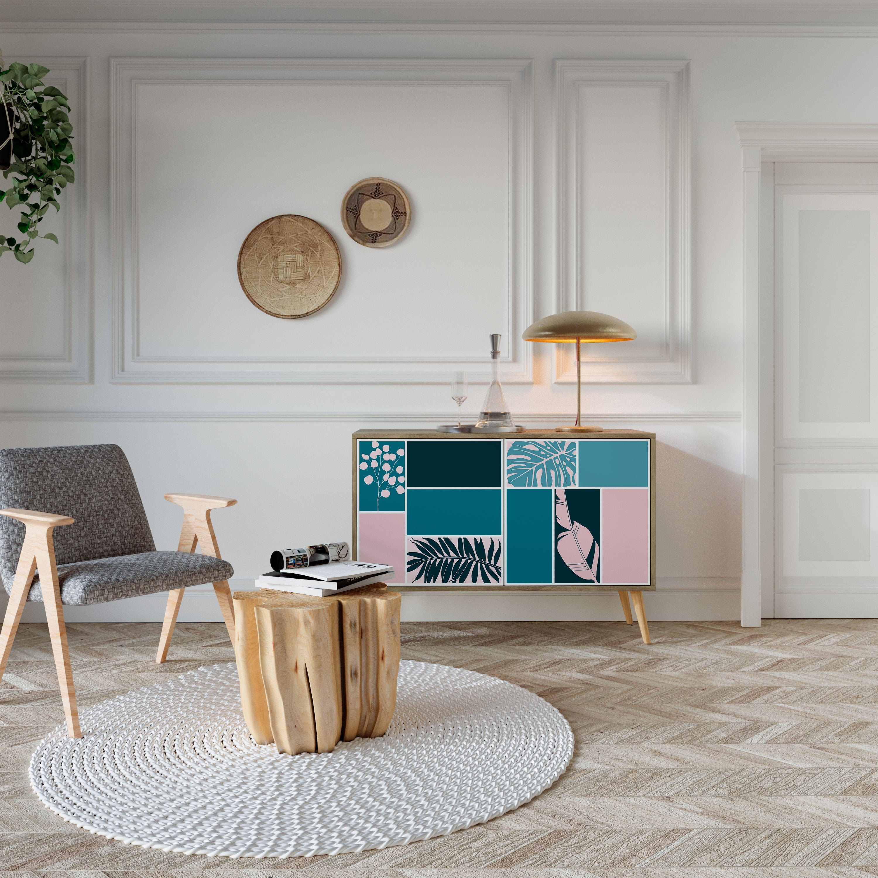 COMBINATION OF SHAPES 2-Door Sideboard in Oak Effect
