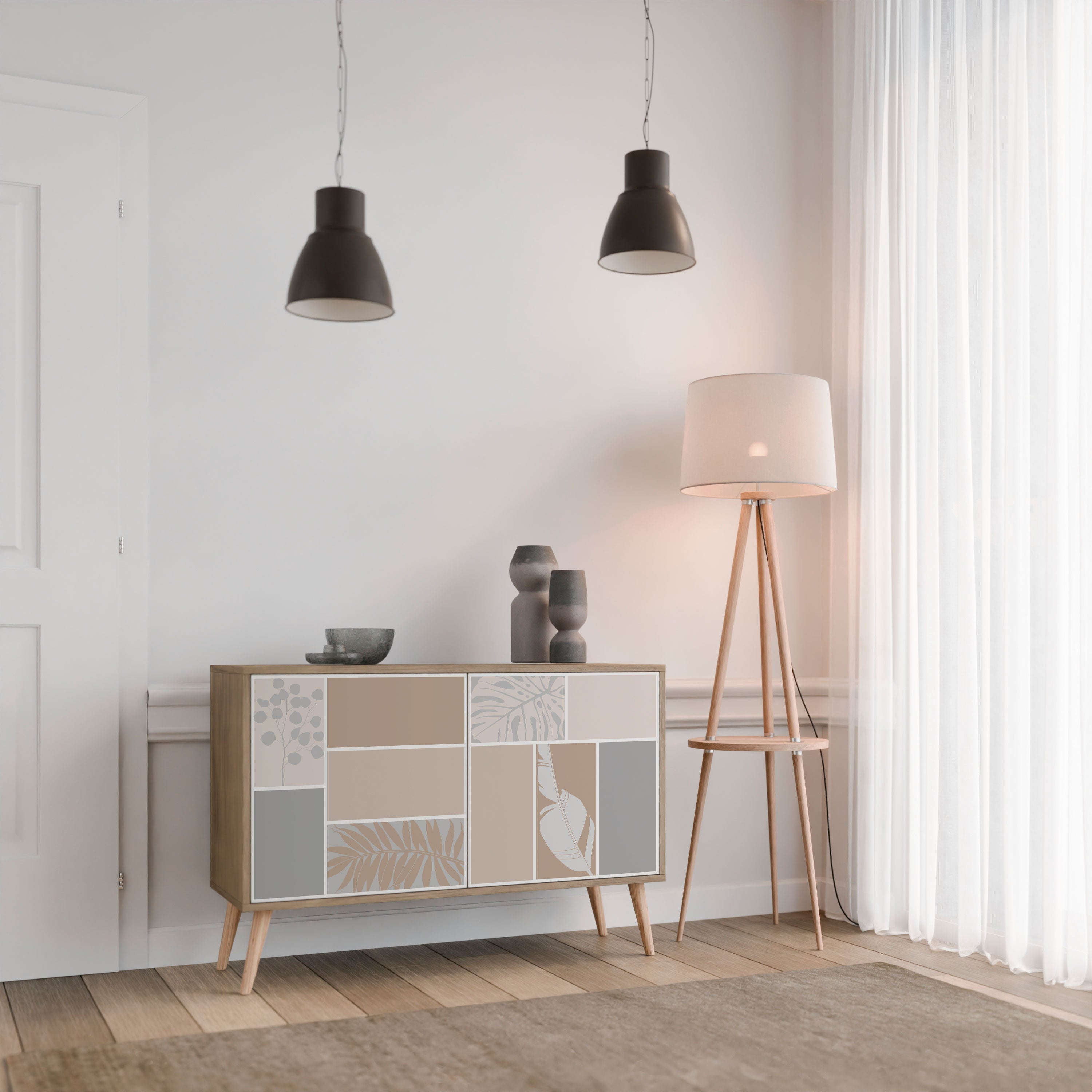 TROPICAL SHAPES 2-Door Sideboard in Oak Effect