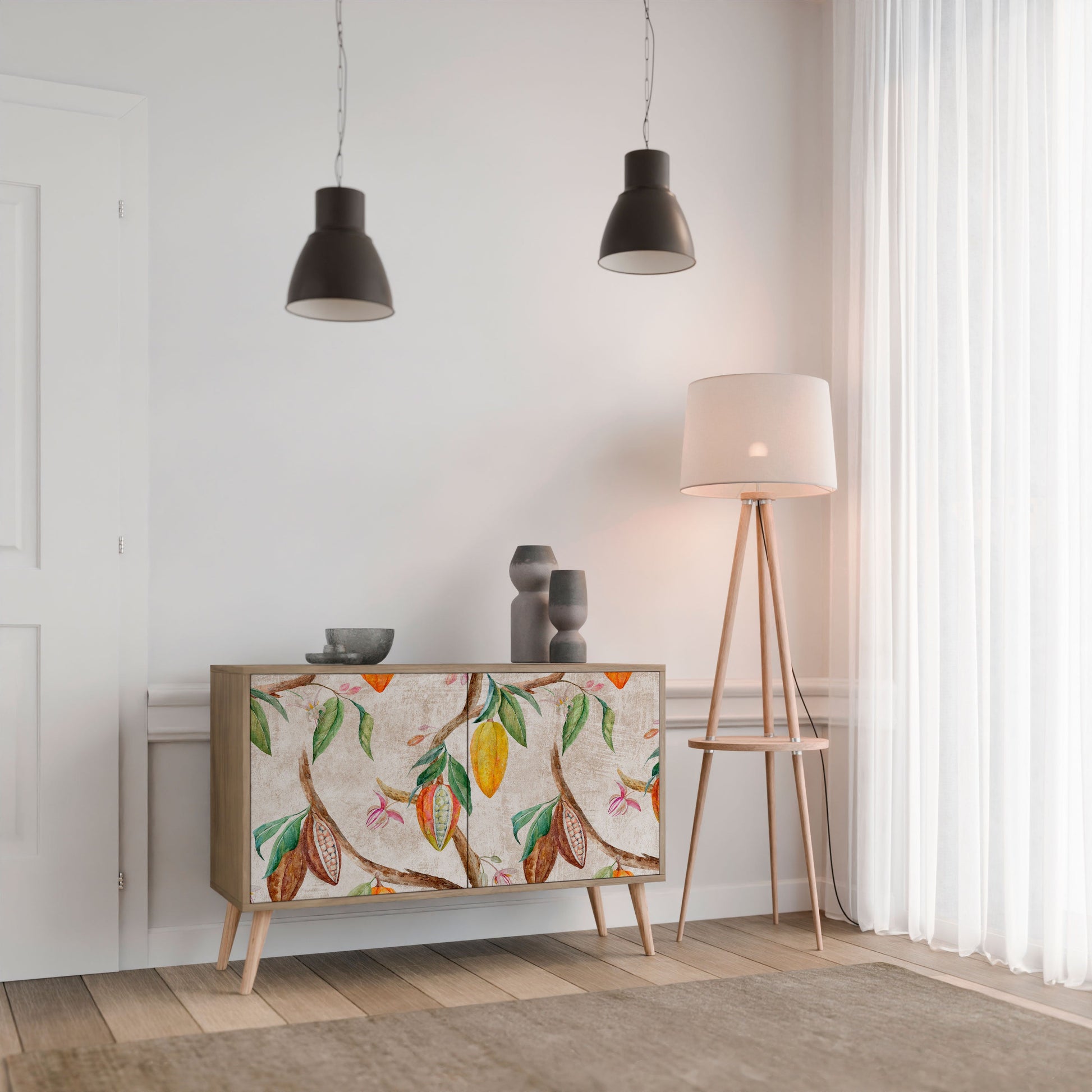 COCOA FRUITS 2-Door Sideboard in Oak Effect