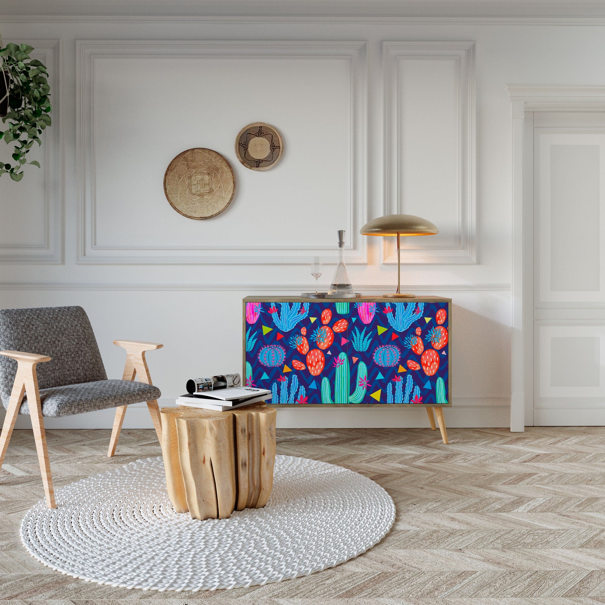 CACTUS VIBES 2-Door Sideboard in Oak Effect