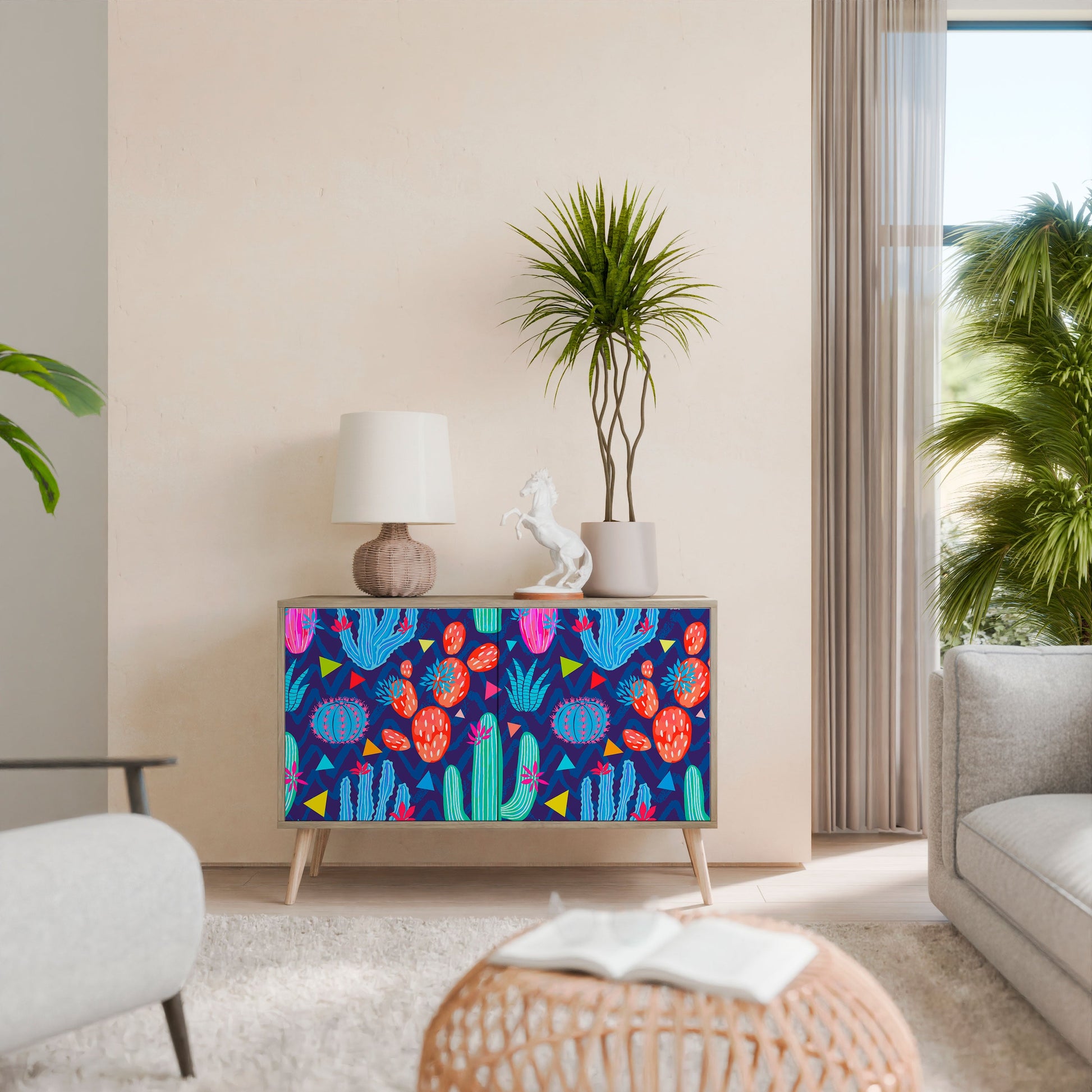 CACTUS VIBES 2-Door Sideboard in Oak Effect