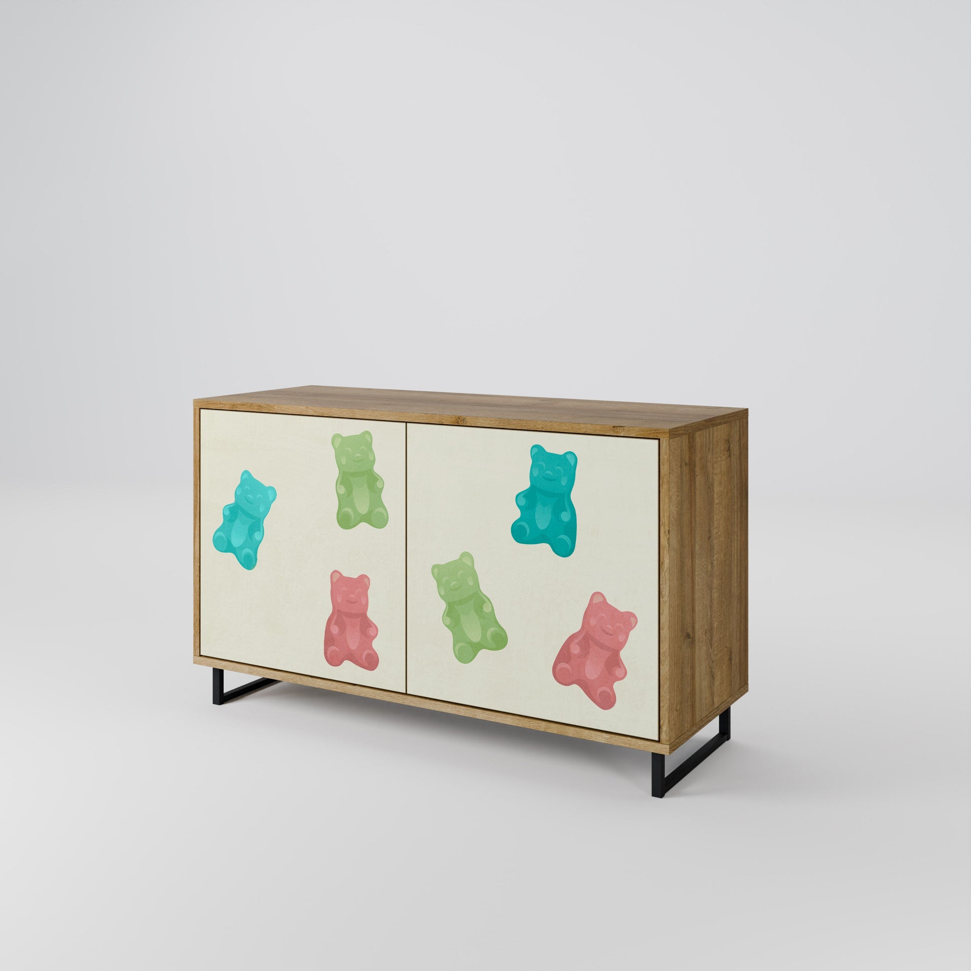 GUMMY BEARS 2-Door Sideboard in Oak Effect