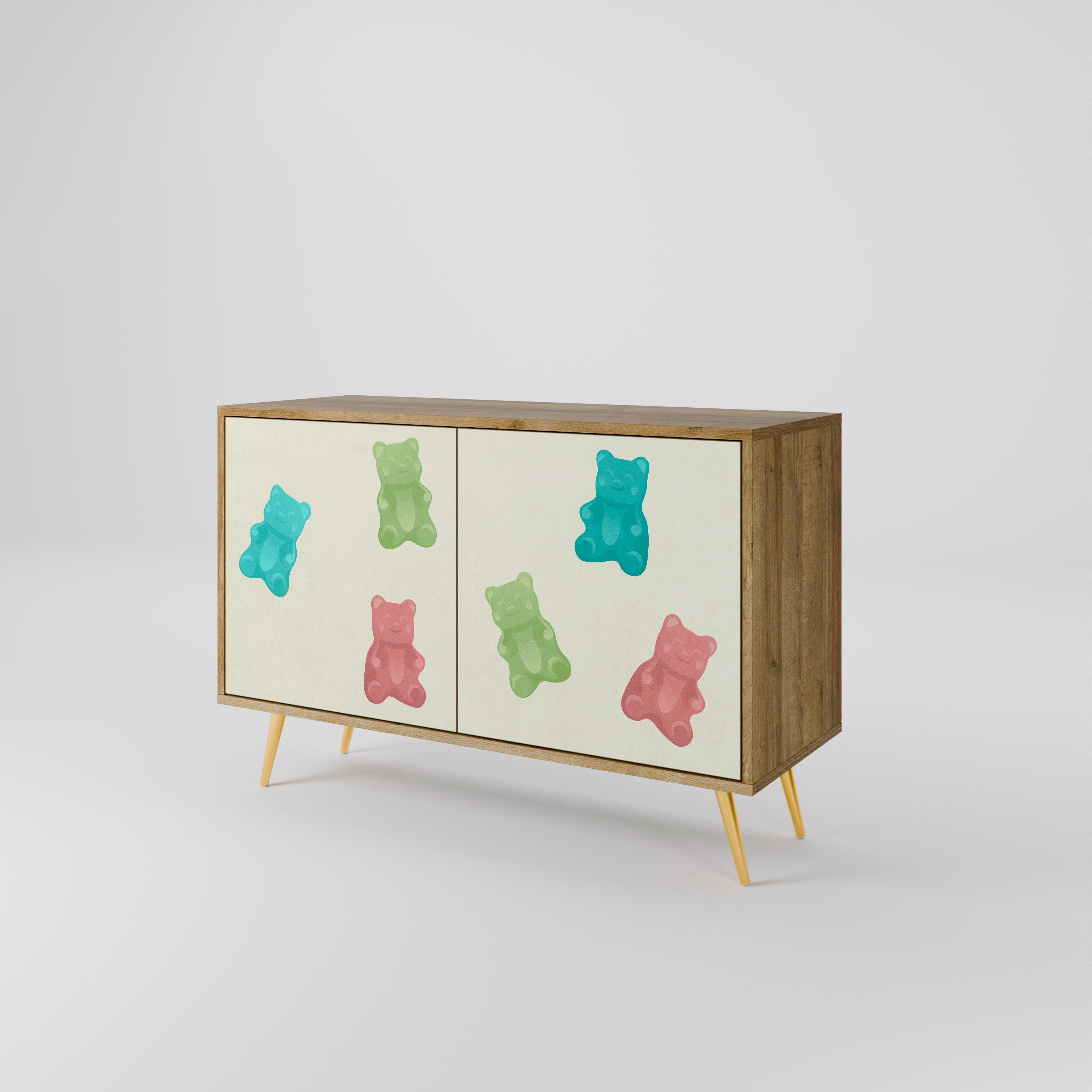 GUMMY BEARS 2-Door Sideboard in Oak Effect