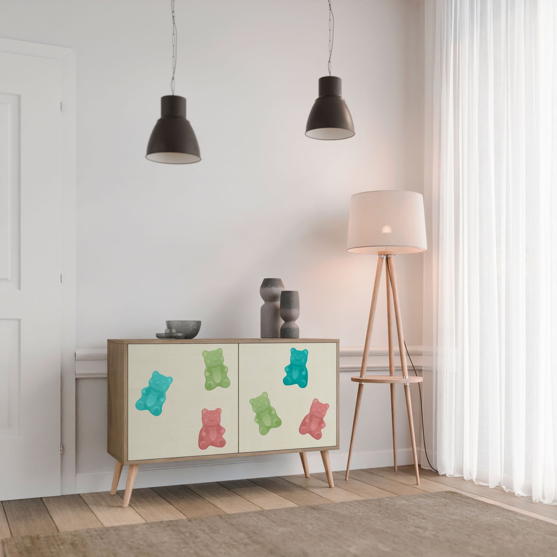 GUMMY BEARS 2-Door Sideboard in Oak Effect