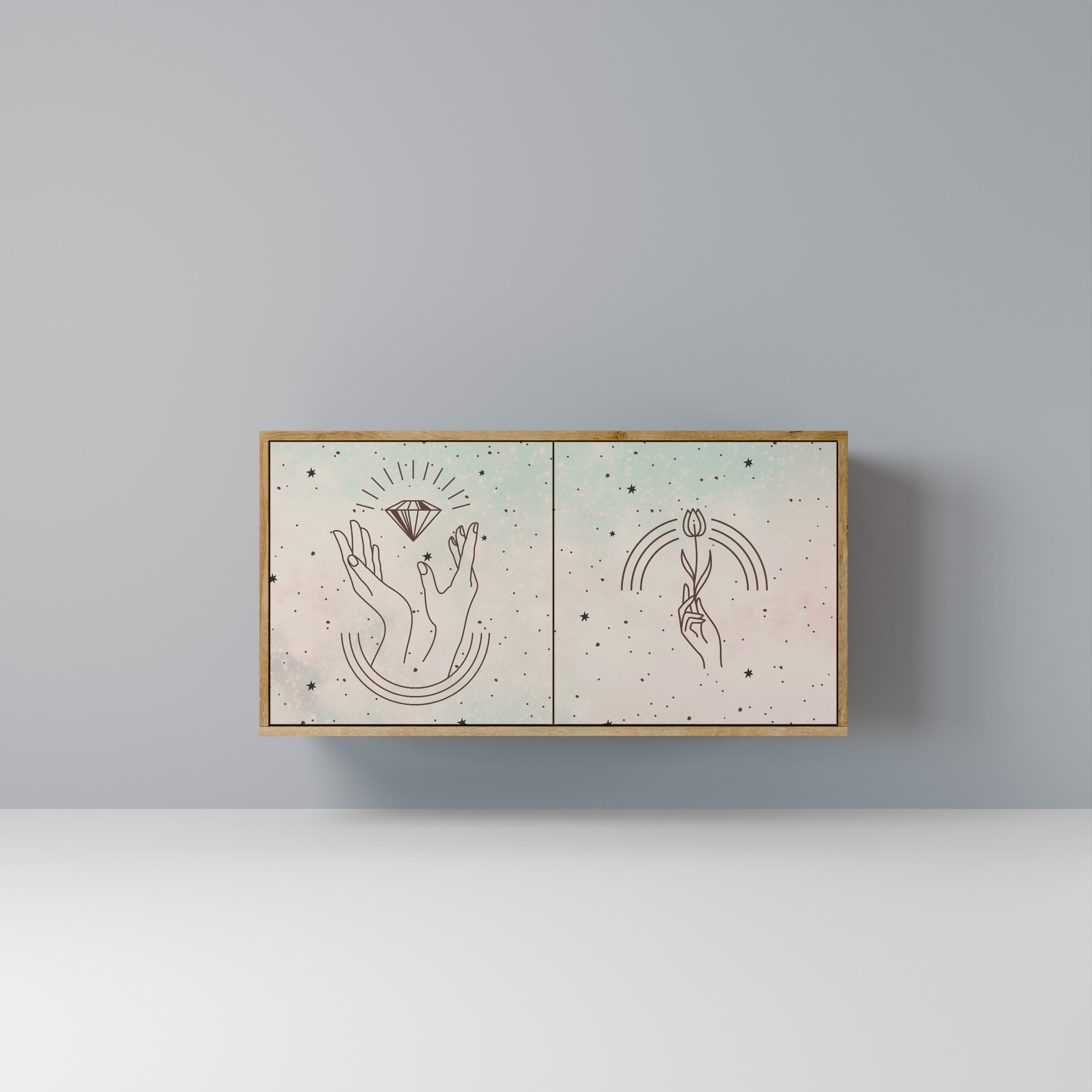 DELICATE BEAUTY 2-Door Sideboard in Oak Effect