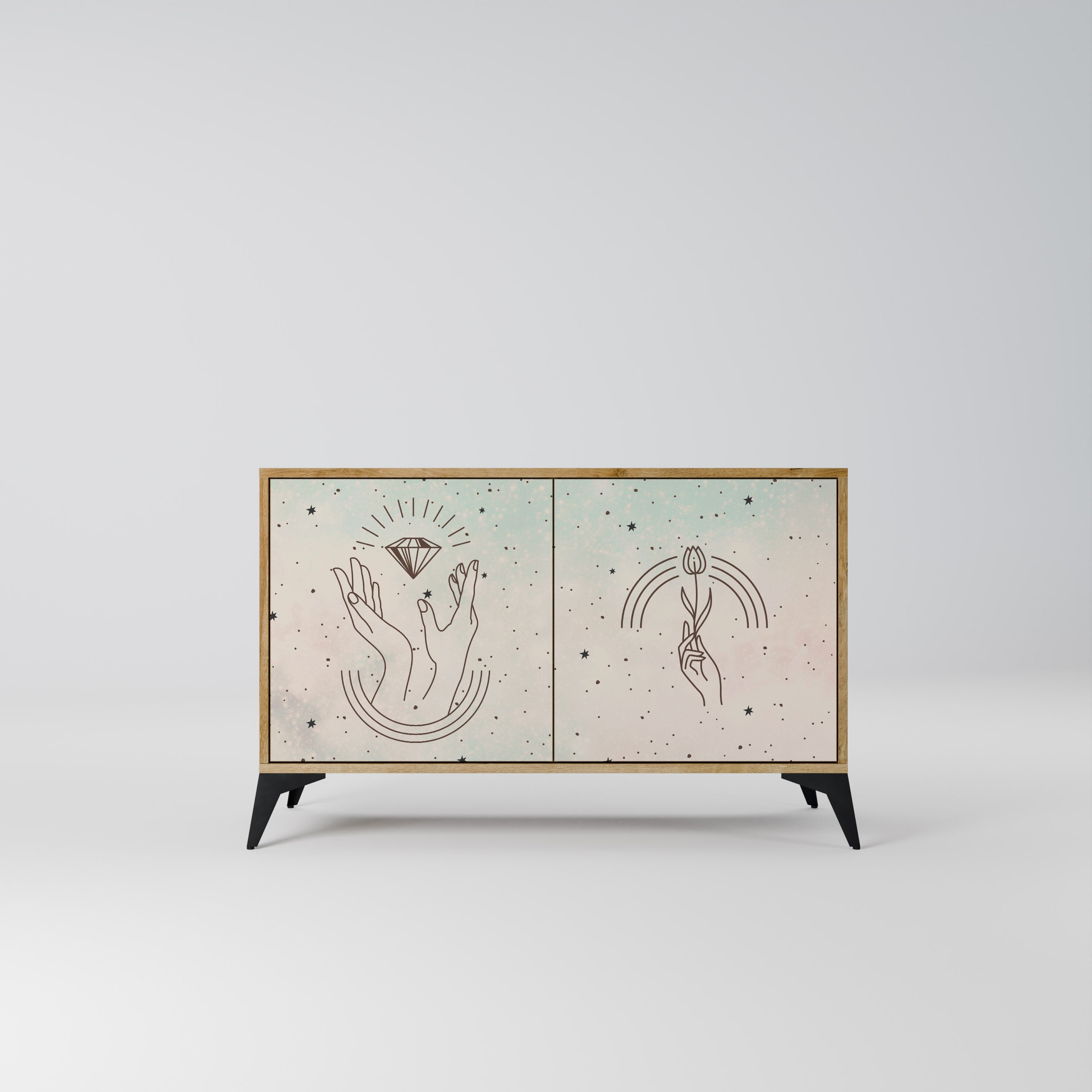 DELICATE BEAUTY 2-Door Sideboard in Oak Effect