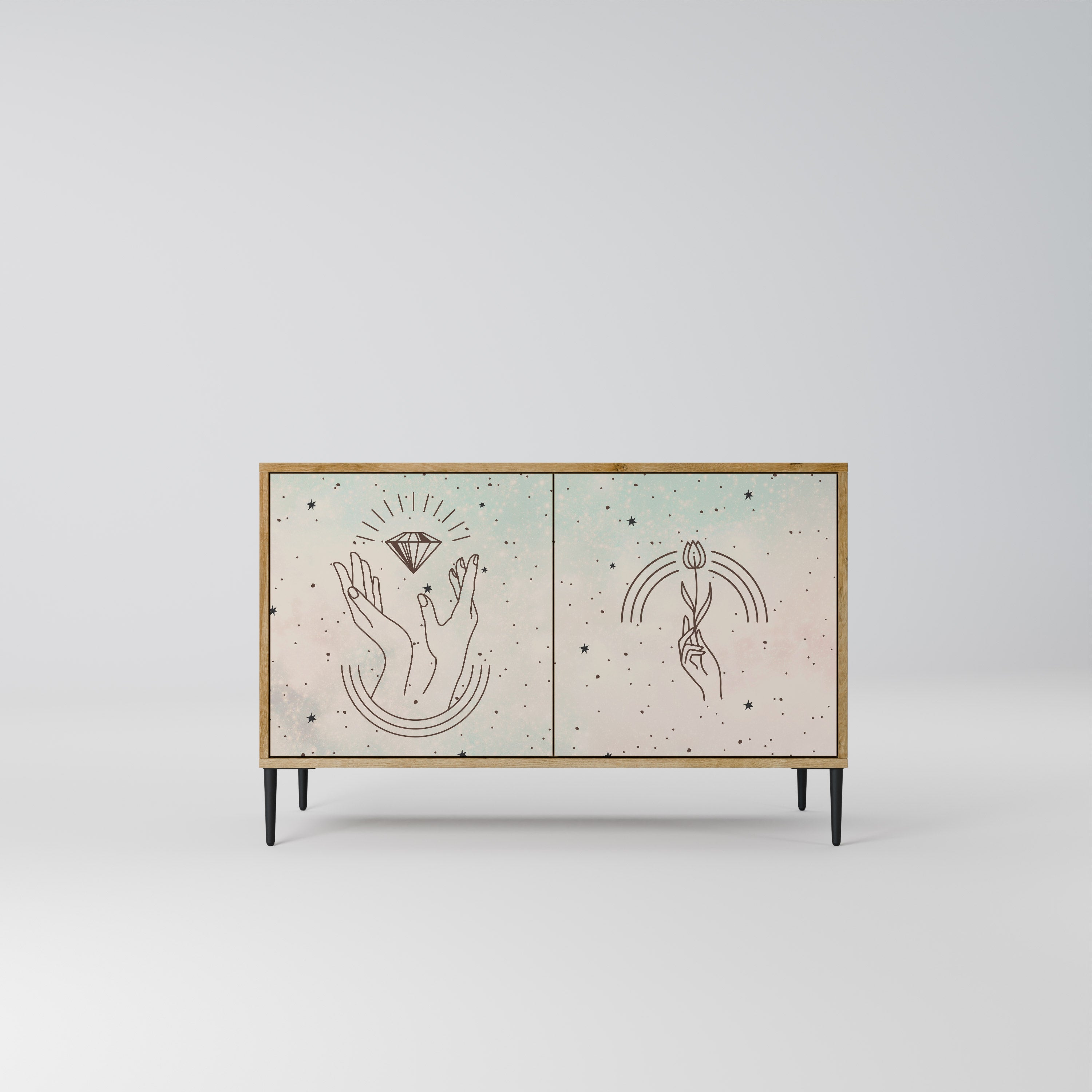 DELICATE BEAUTY 2-Door Sideboard in Oak Effect