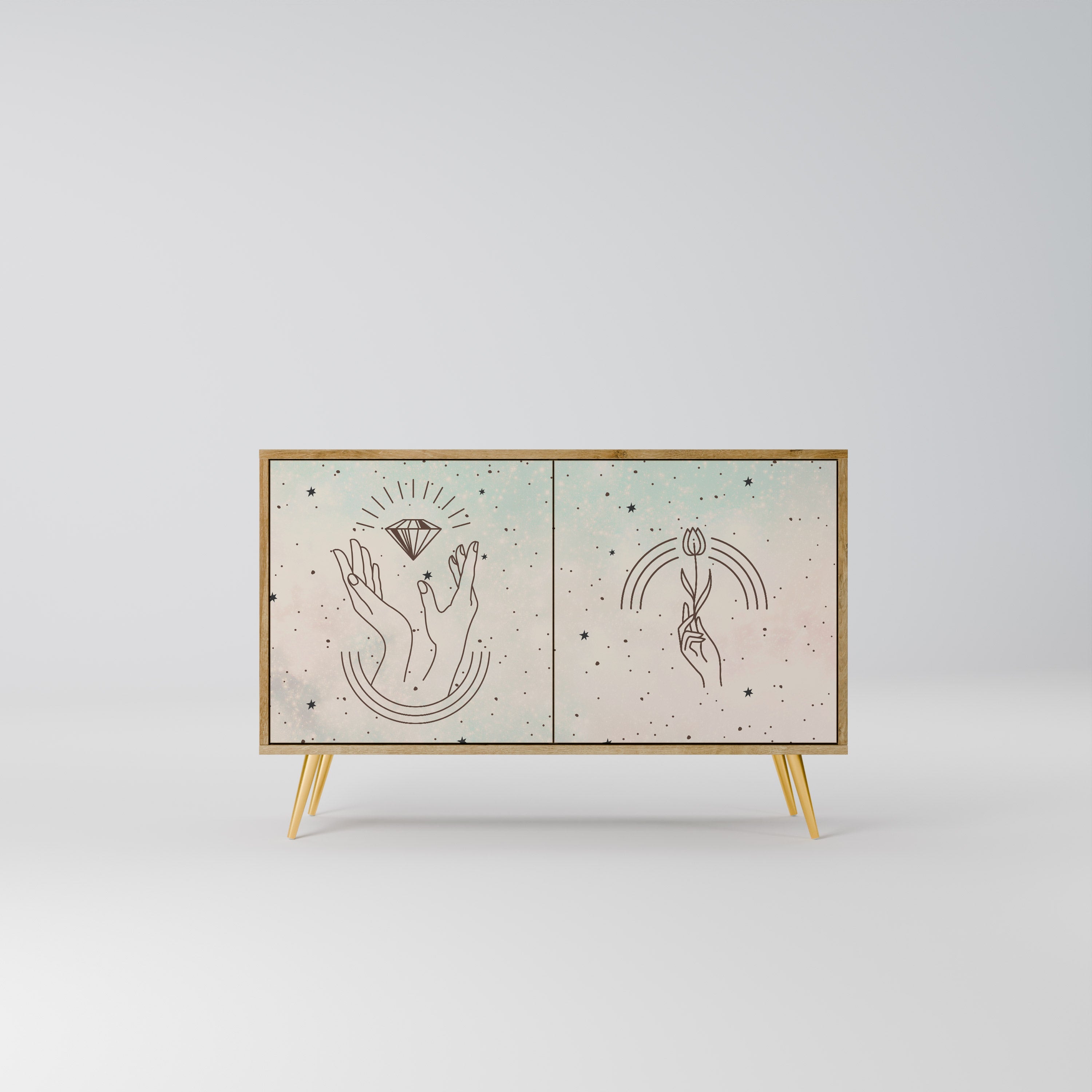 DELICATE BEAUTY 2-Door Sideboard in Oak Effect