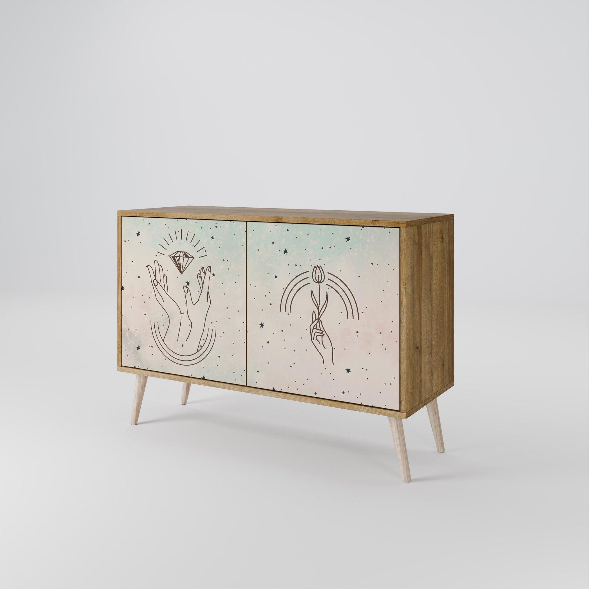 DELICATE BEAUTY 2-Door Sideboard in Oak Effect