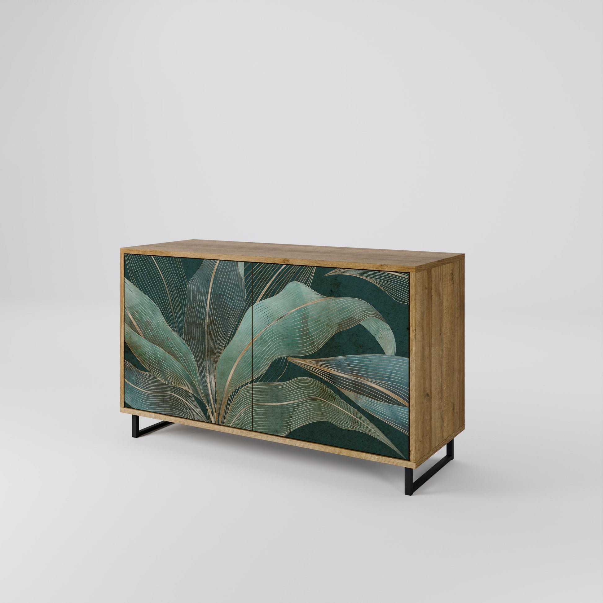 ROYAL GREEN 2-Door Sideboard in Oak Effect