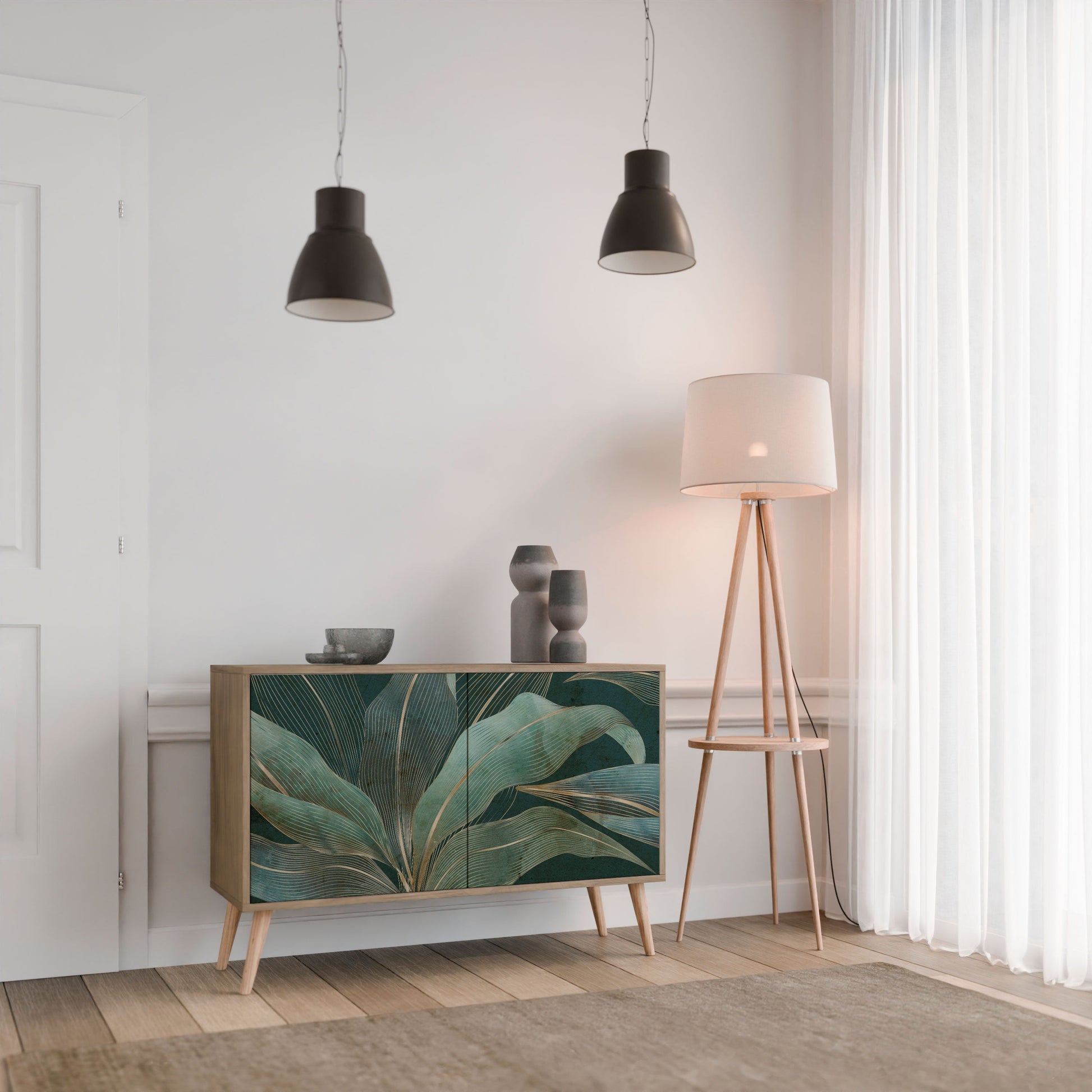 ROYAL GREEN 2-Door Sideboard in Oak Effect