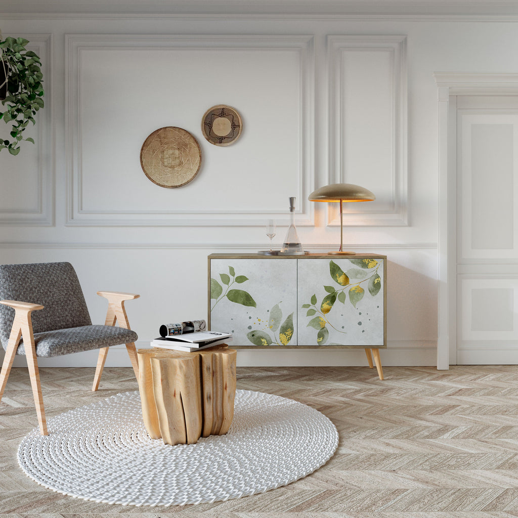 ELEGANT BOTANICS 2-Door Sideboard in Oak Effect