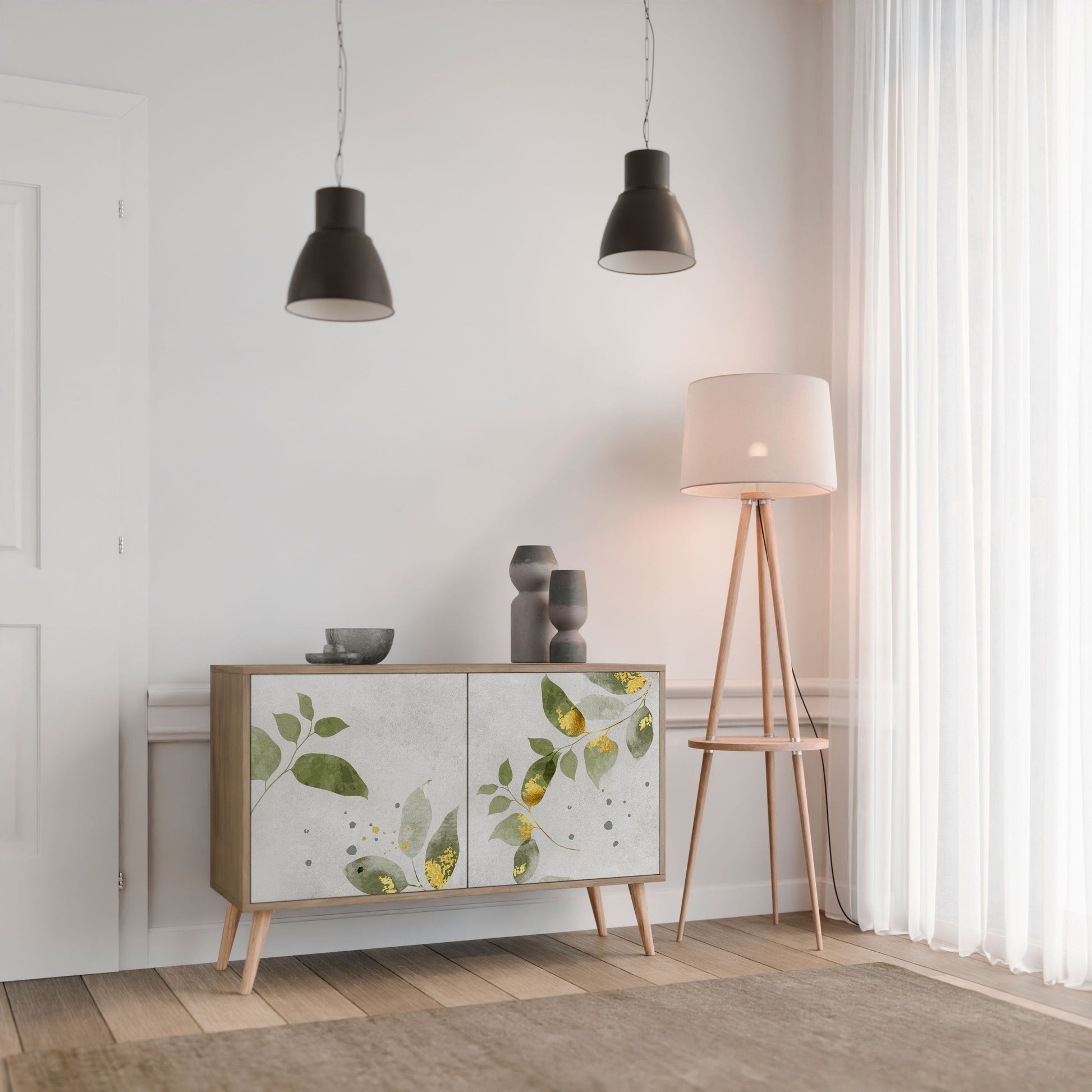 ELEGANT BOTANICS 2-Door Sideboard in Oak Effect
