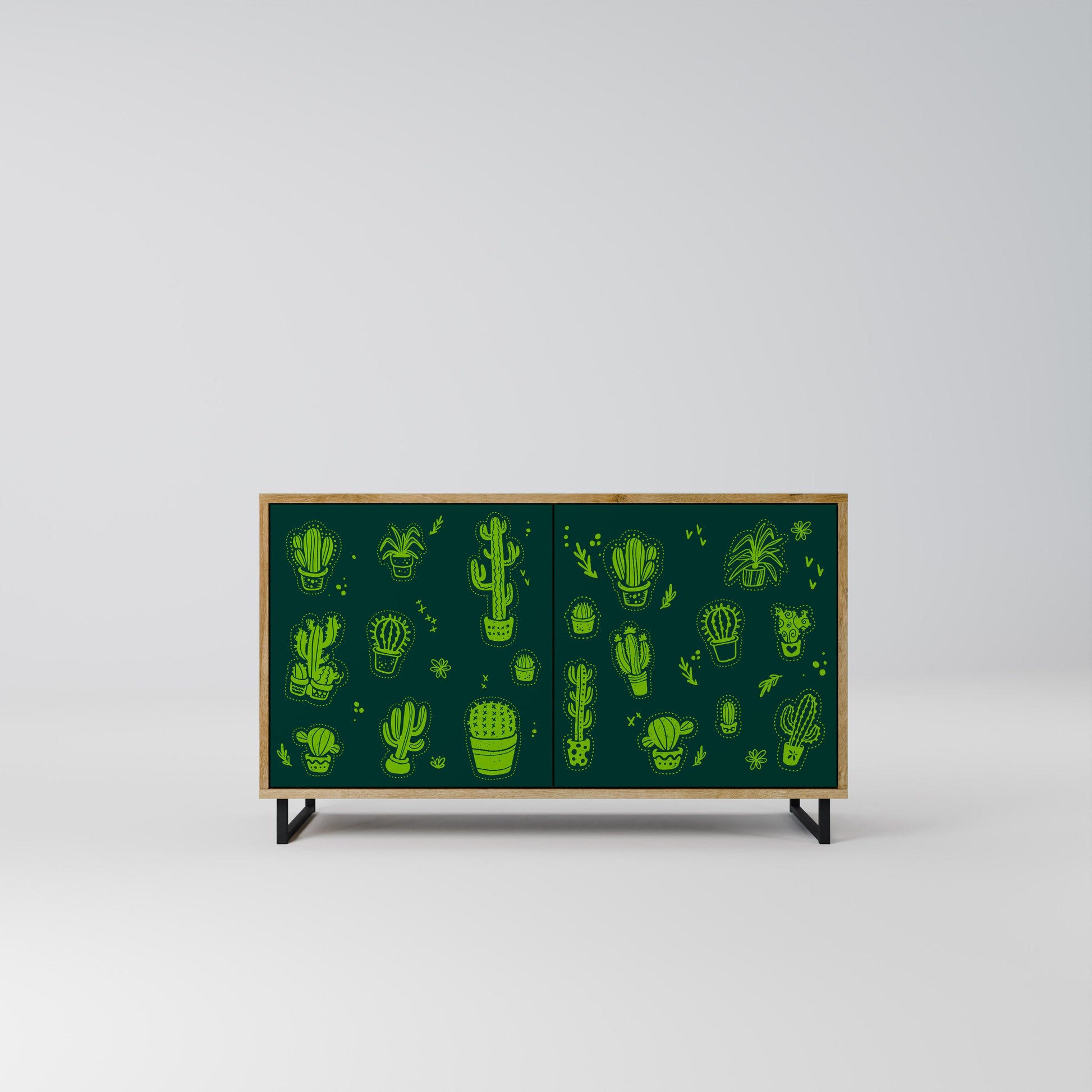 DESERT GREEN 2-Door Sideboard in Oak Effect