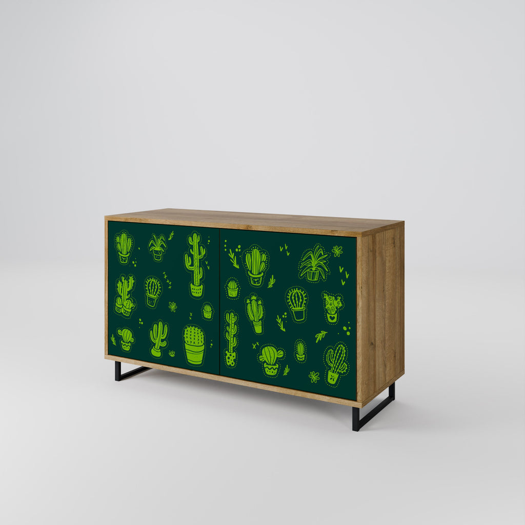 DESERT GREEN 2-Door Sideboard in Oak Effect