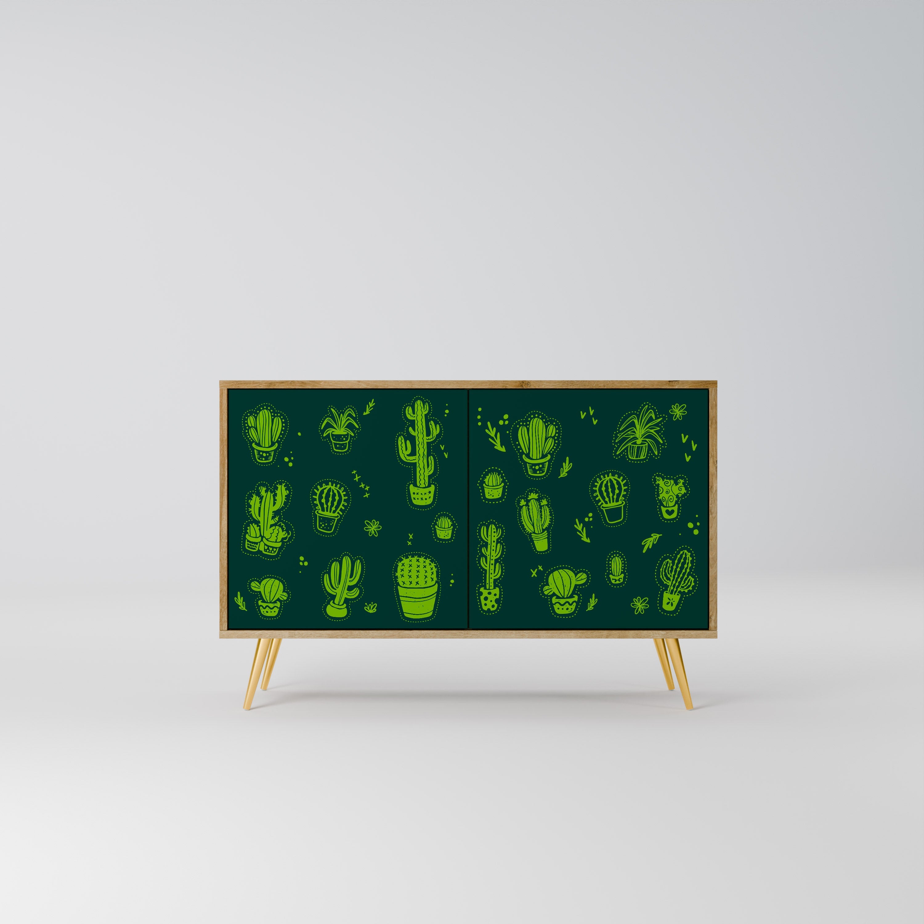 DESERT GREEN 2-Door Sideboard in Oak Effect