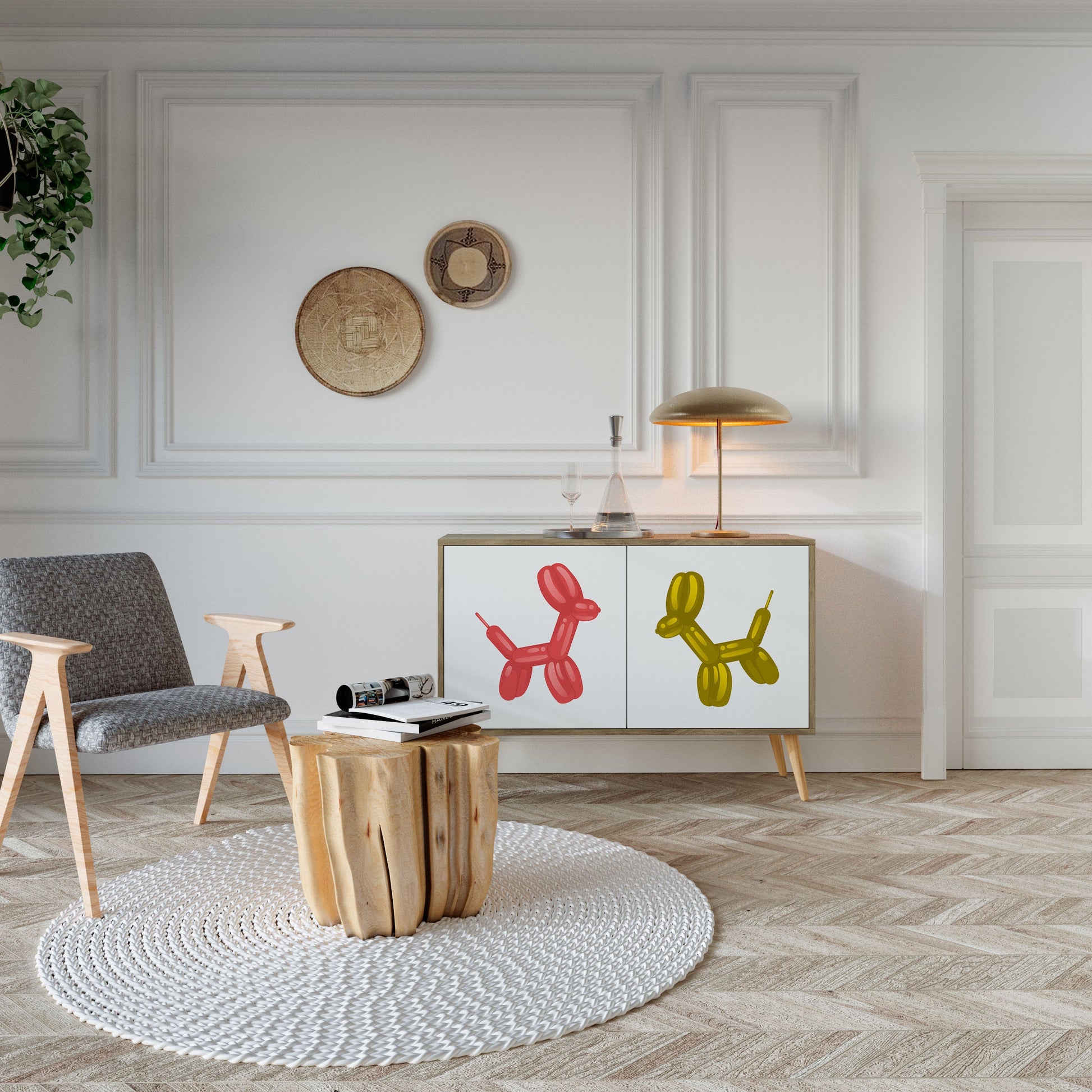 CHILDHOOD MEMORY 2-Door Sideboard in Oak Effect