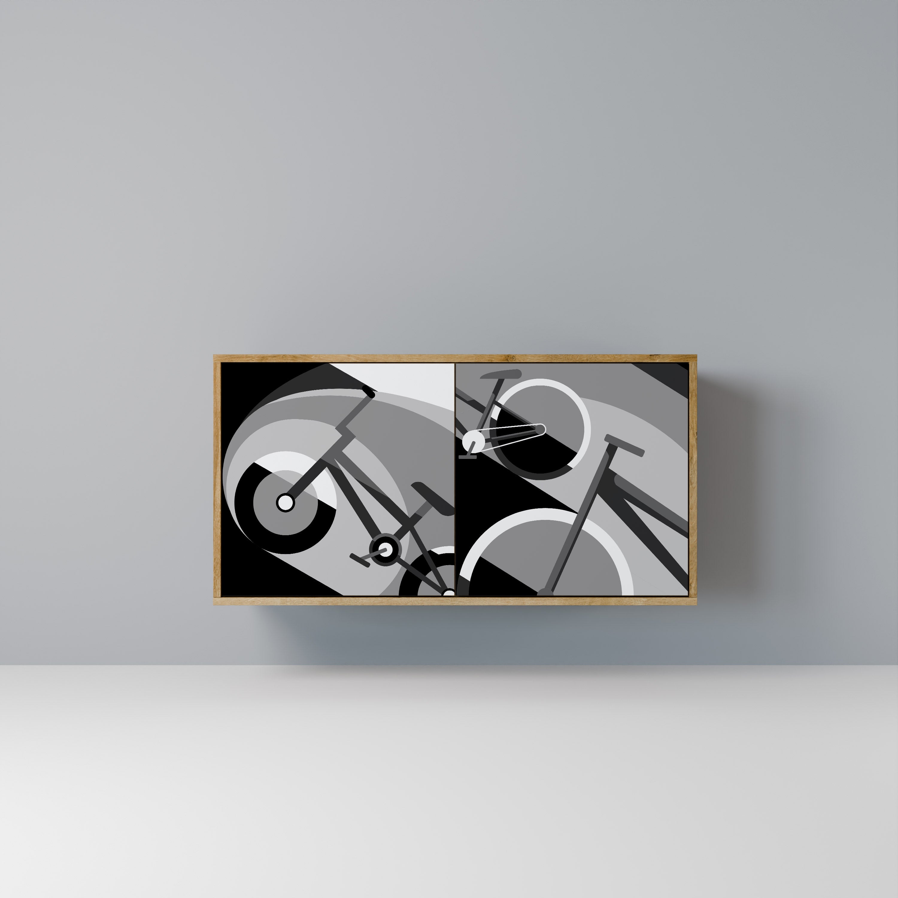 BIKE ENERGY 2-Door Sideboard in Oak Effect