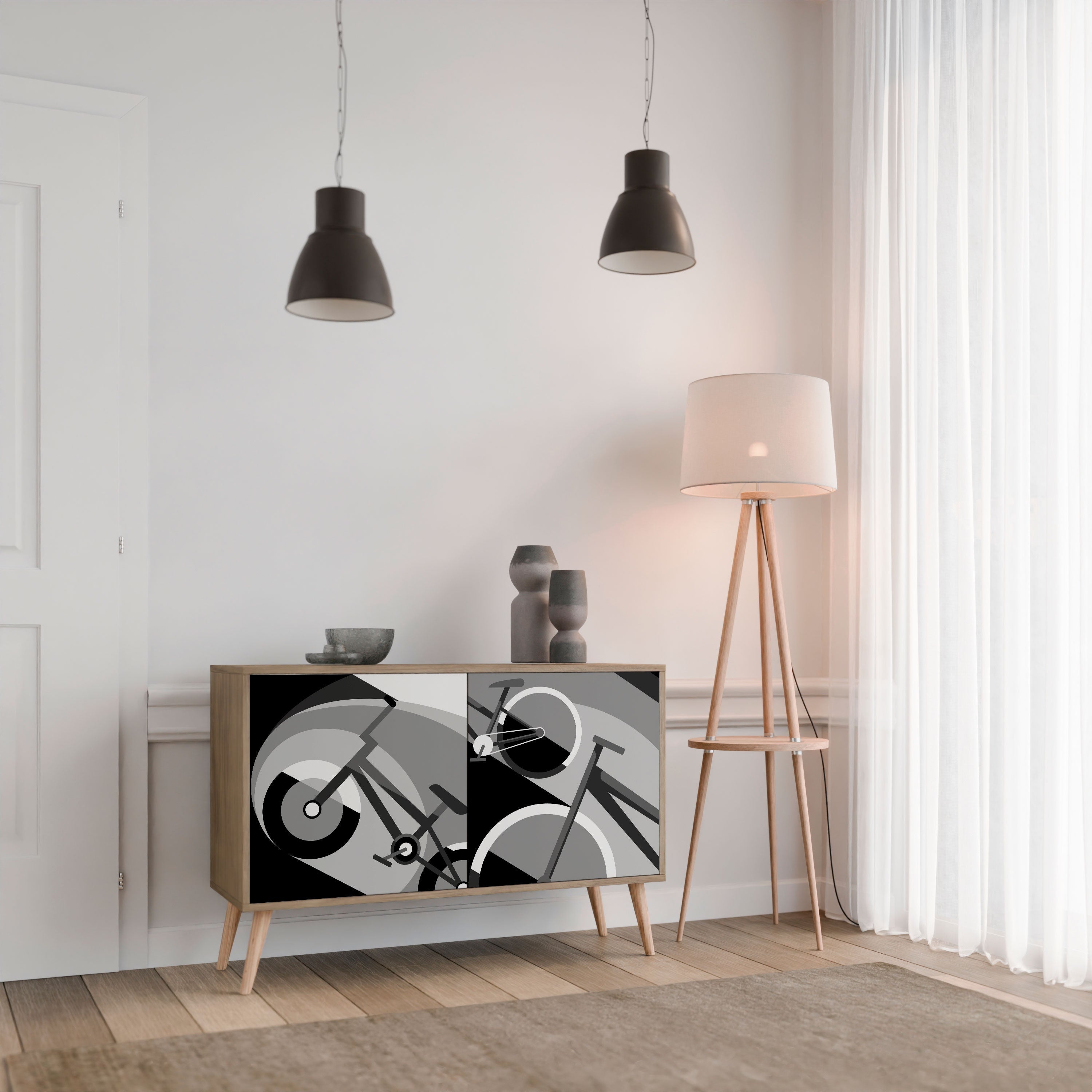 BIKE ENERGY 2-Door Sideboard in Oak Effect