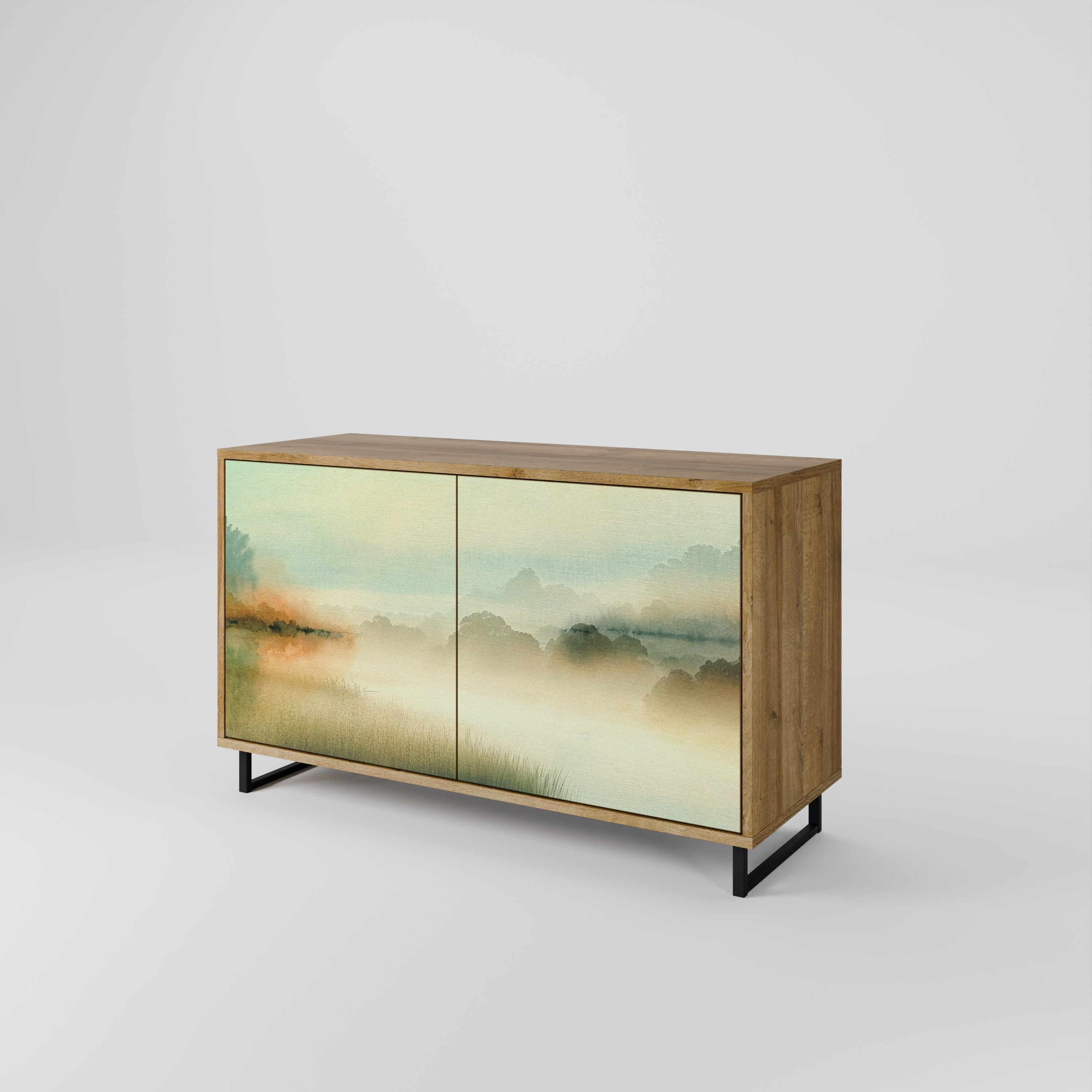 MORNING BY THE LAKE 2-Door Sideboard in Oak Effect