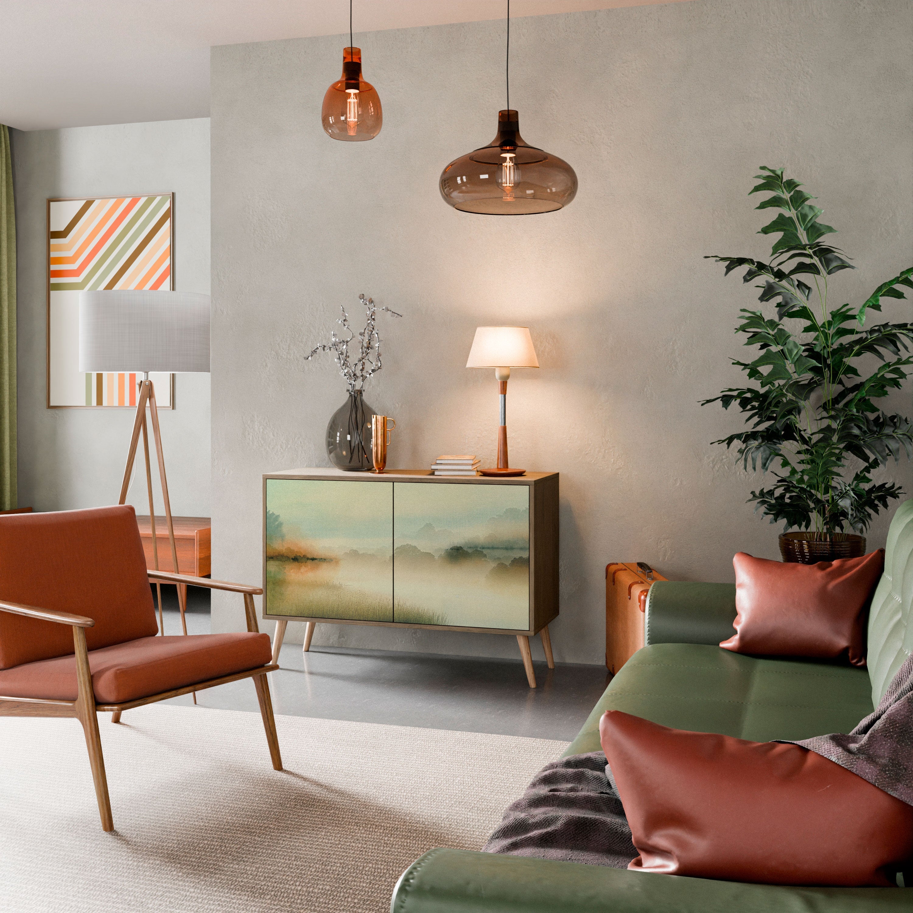 MORNING BY THE LAKE 2-Door Sideboard in Oak Effect