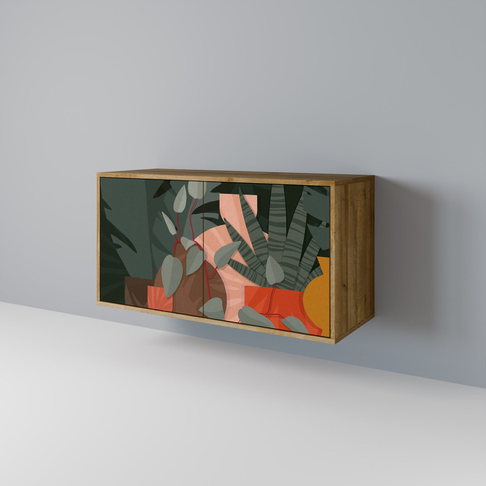 TROPICAL COMPOSITION 2-Door Sideboard in Oak Effect