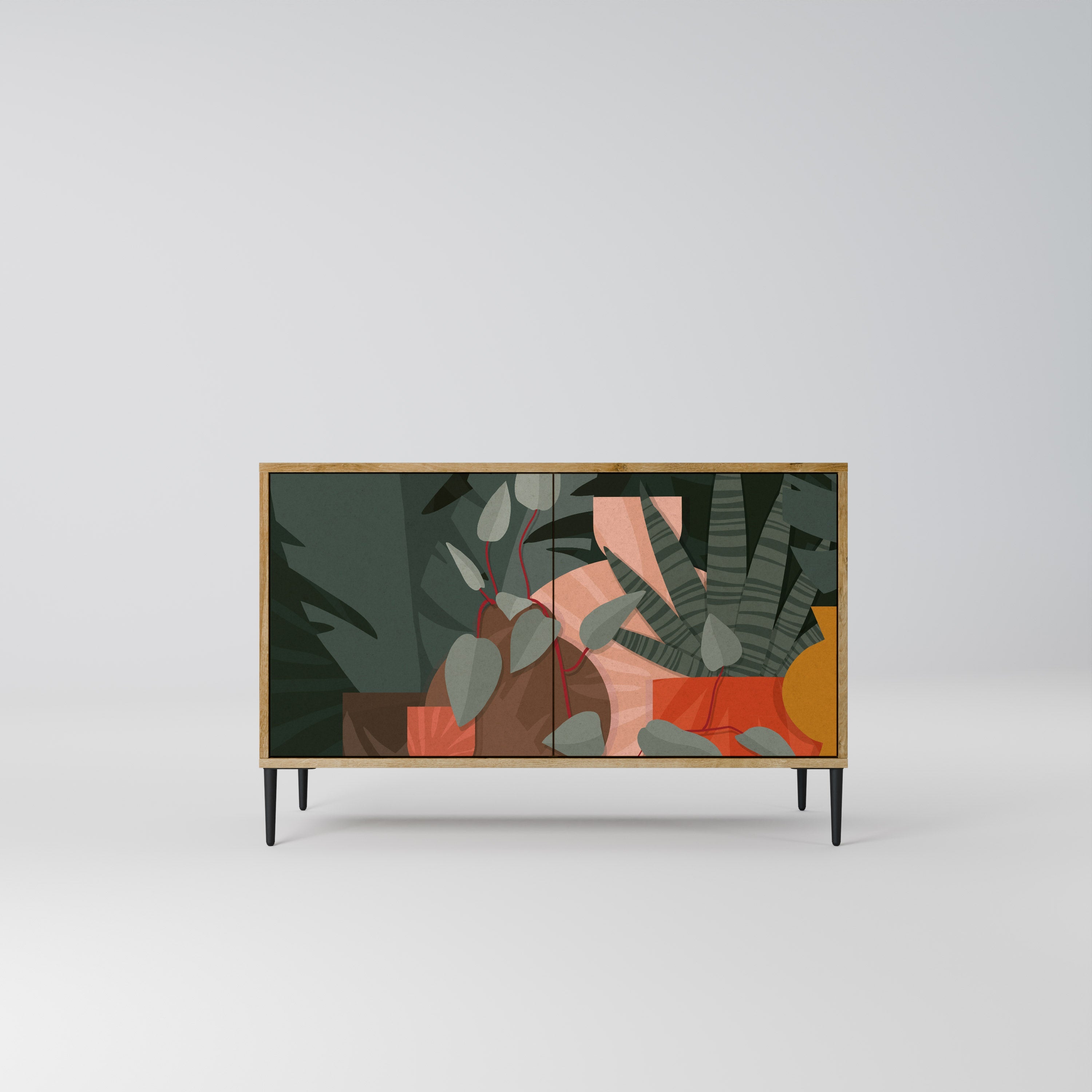 TROPICAL COMPOSITION 2-Door Sideboard in Oak Effect
