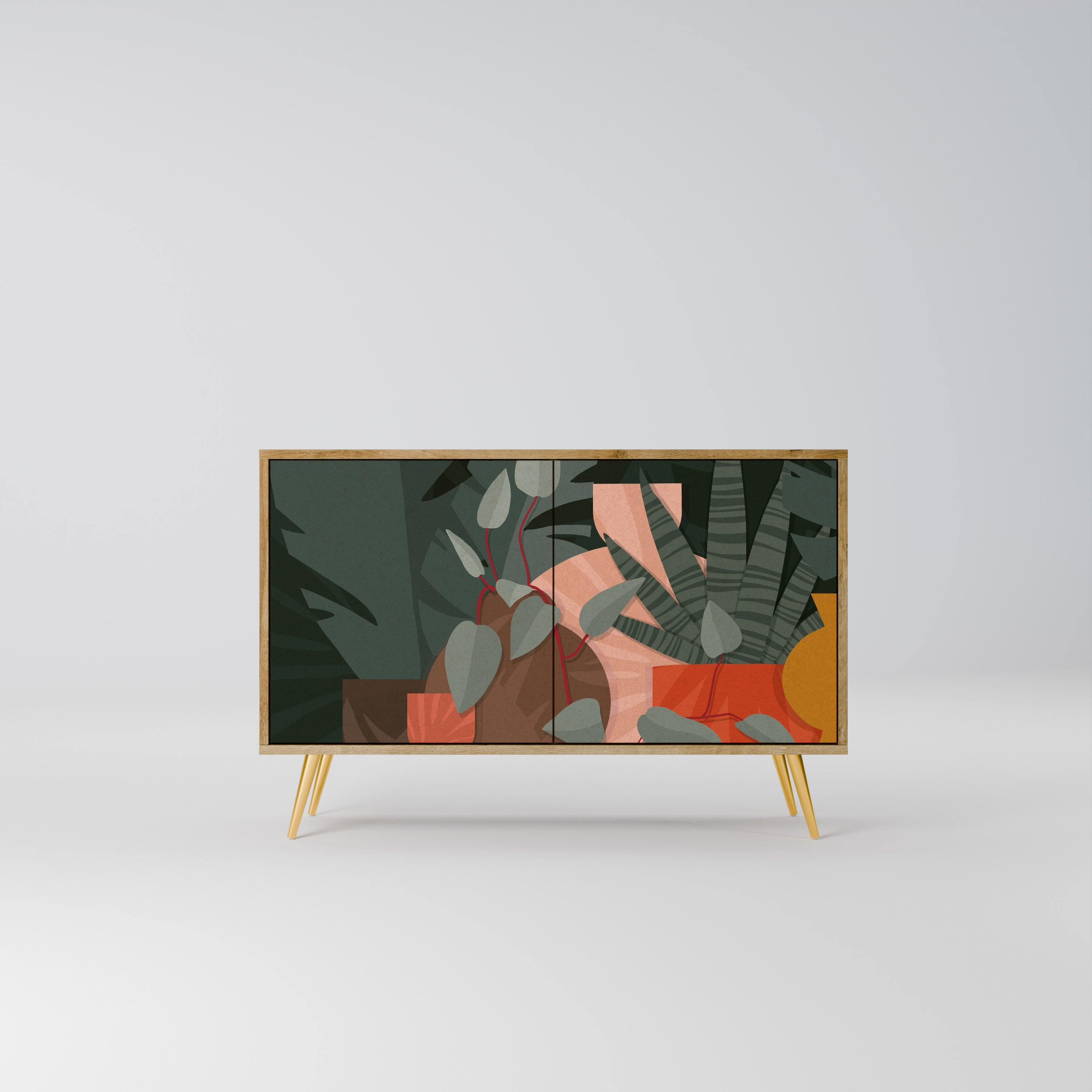 TROPICAL COMPOSITION 2-Door Sideboard in Oak Effect