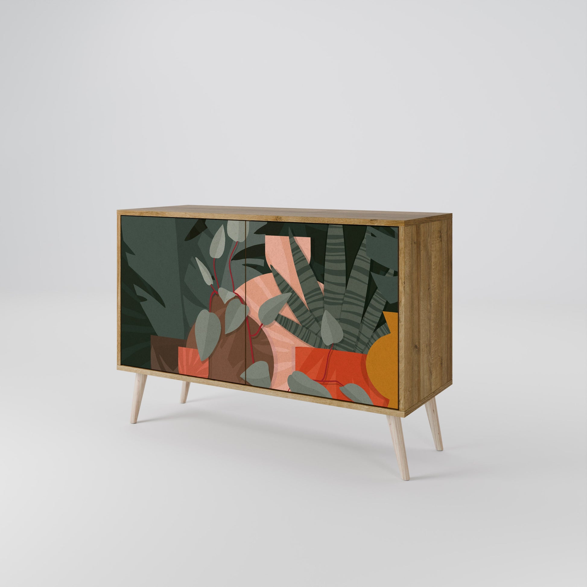 TROPICAL COMPOSITION 2-Door Sideboard in Oak Effect
