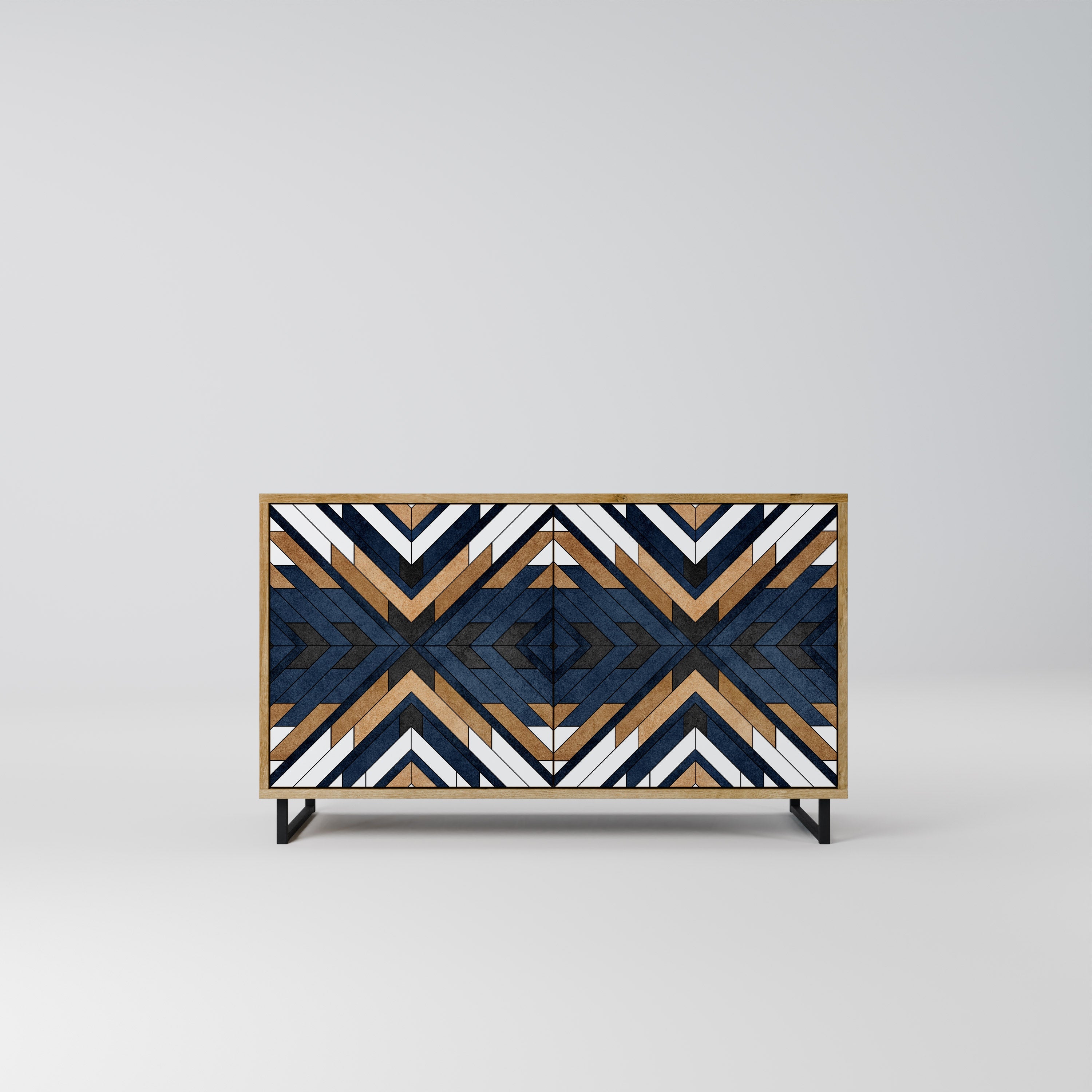 ARTFUL GEOMETRY 2-Door Sideboard in Oak Effect