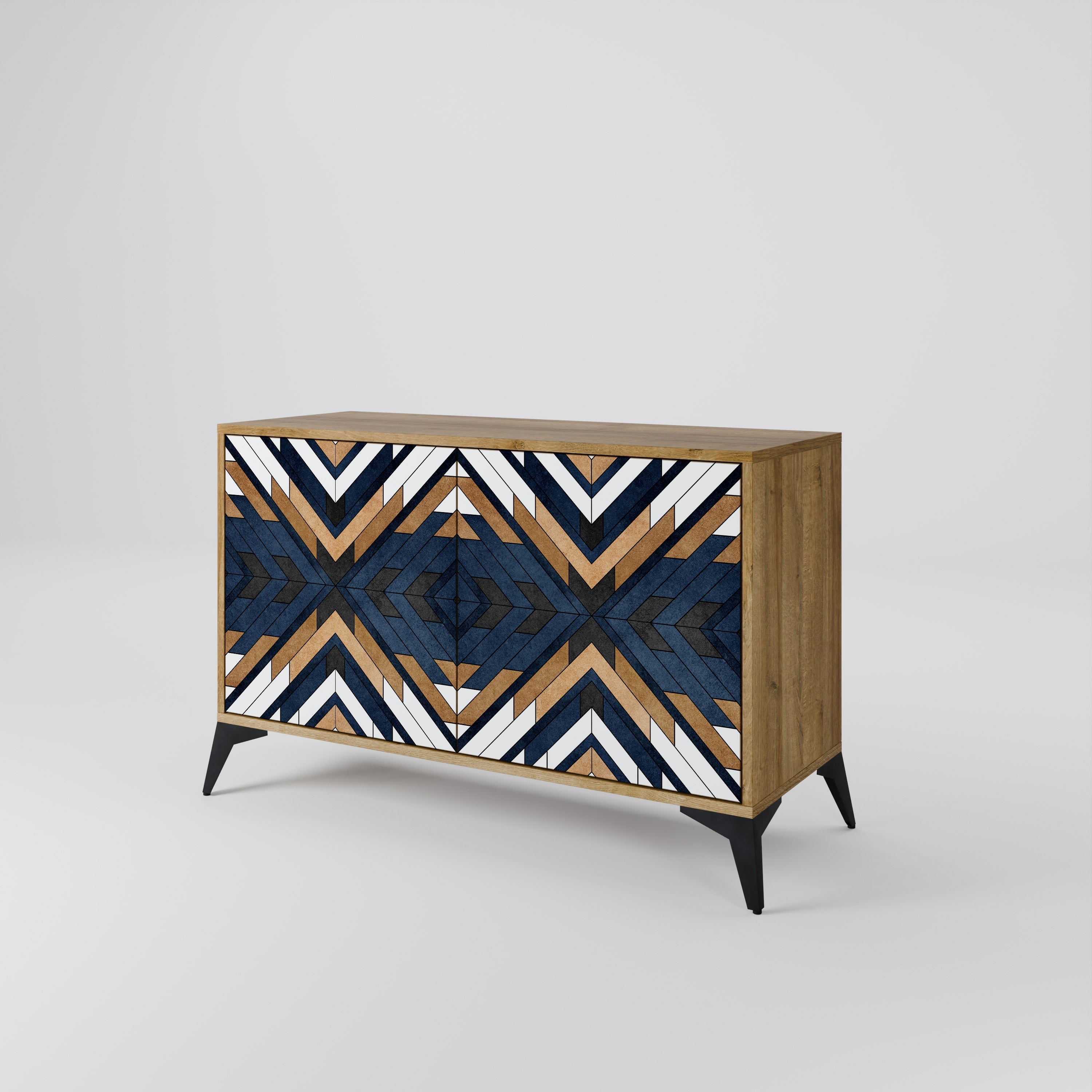 ARTFUL GEOMETRY 2-Door Sideboard in Oak Effect