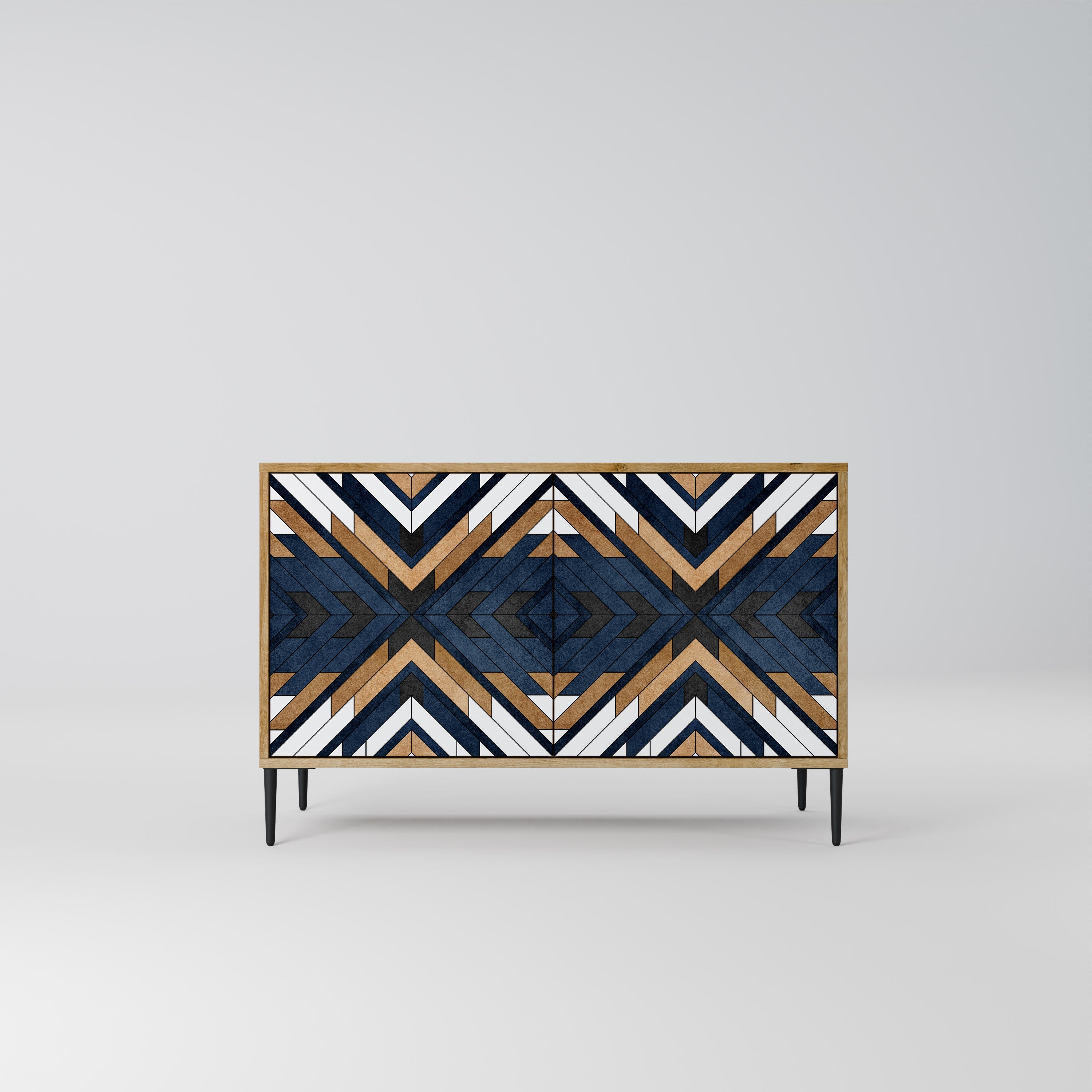 ARTFUL GEOMETRY 2-Door Sideboard in Oak Effect