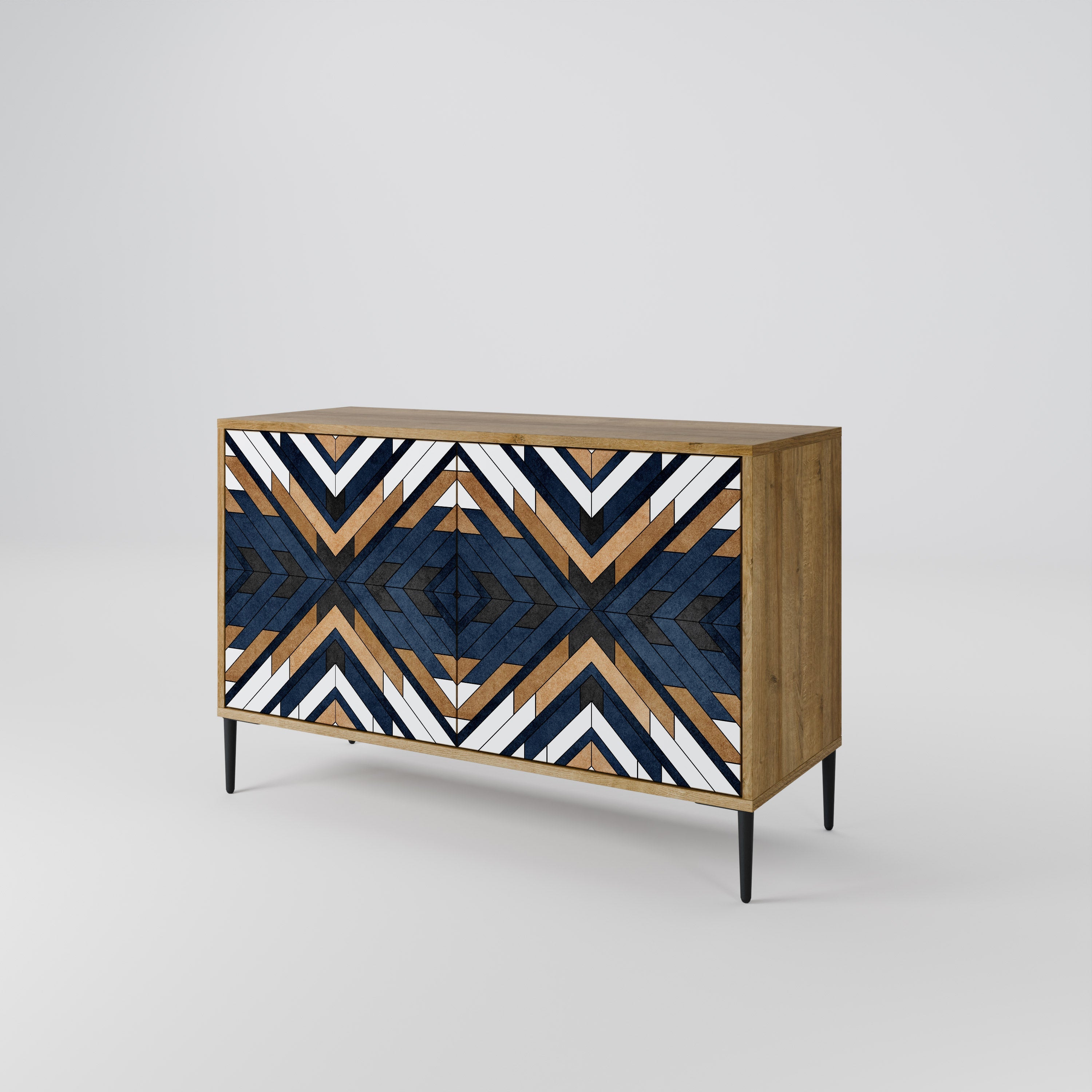 ARTFUL GEOMETRY 2-Door Sideboard in Oak Effect