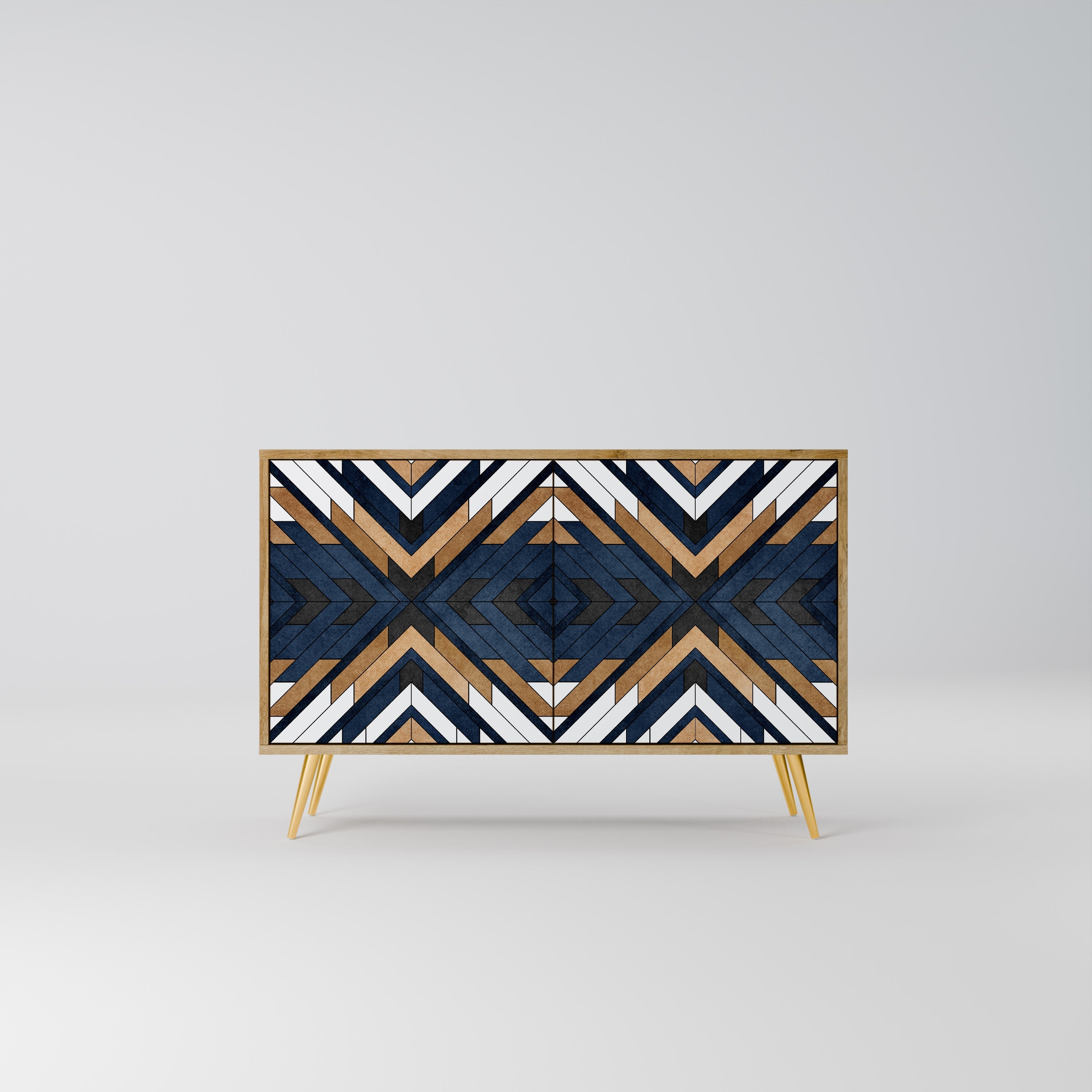 ARTFUL GEOMETRY 2-Door Sideboard in Oak Effect