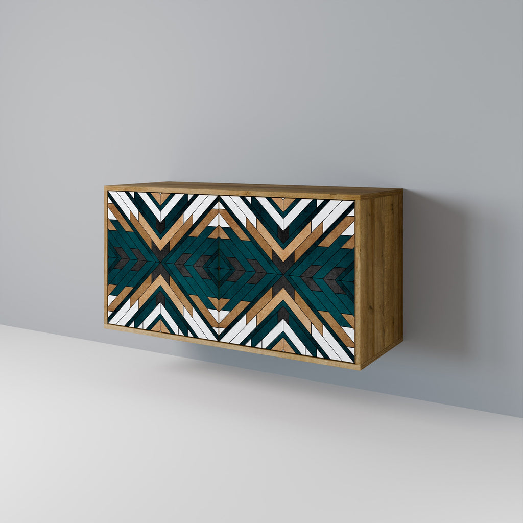 ARTISTIC GEOMETRY 2-Door Sideboard in Oak Effect