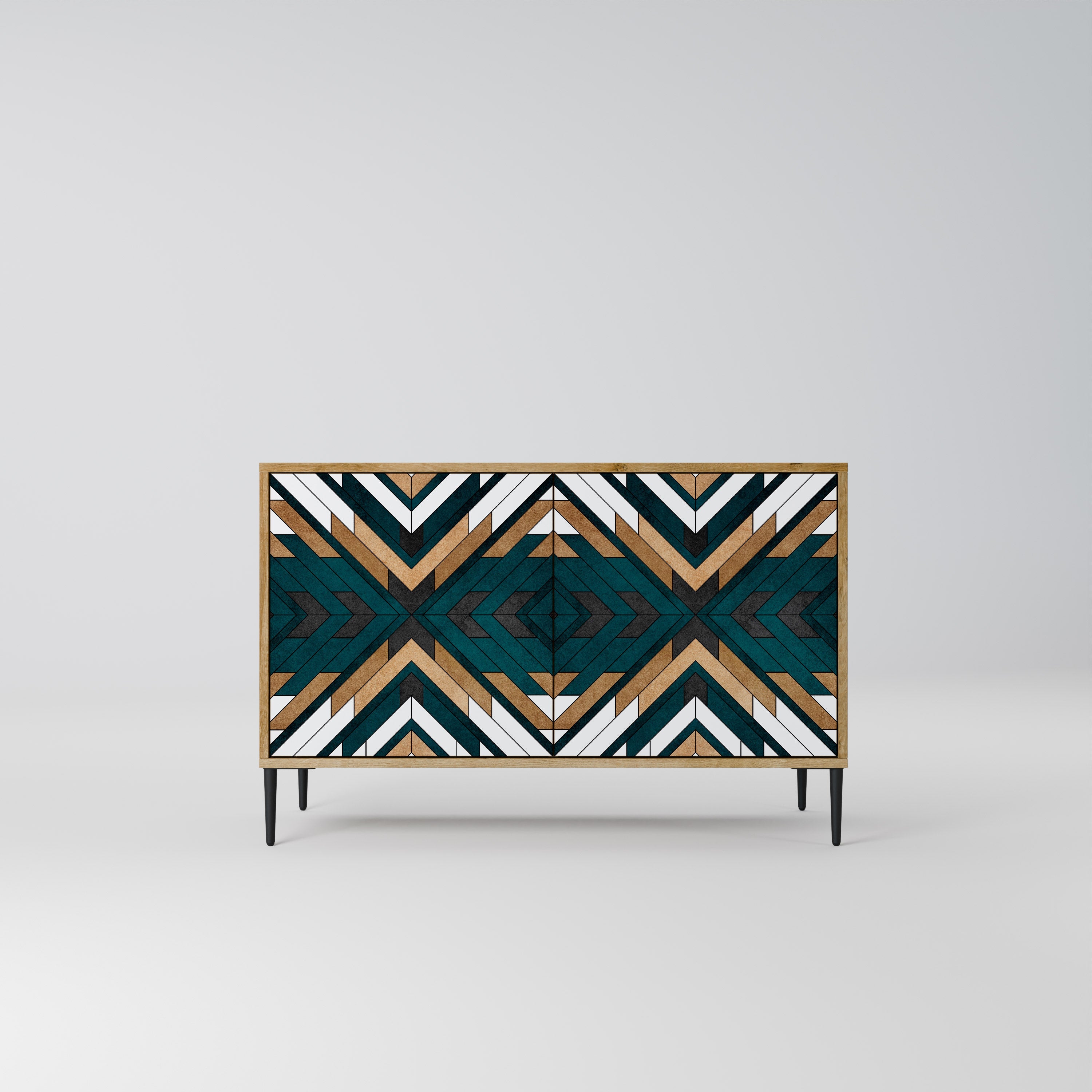 ARTISTIC GEOMETRY 2-Door Sideboard in Oak Effect