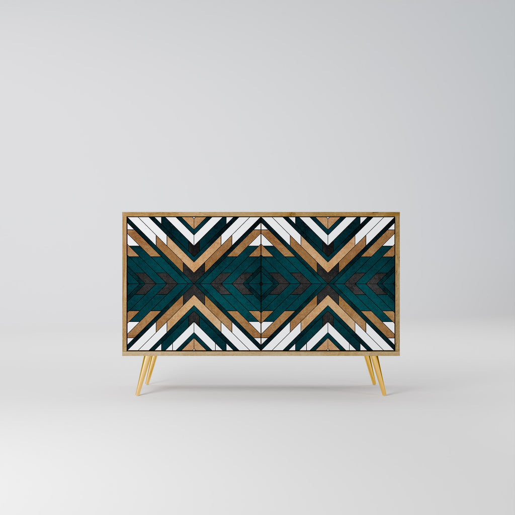 ARTISTIC GEOMETRY 2-Door Sideboard in Oak Effect