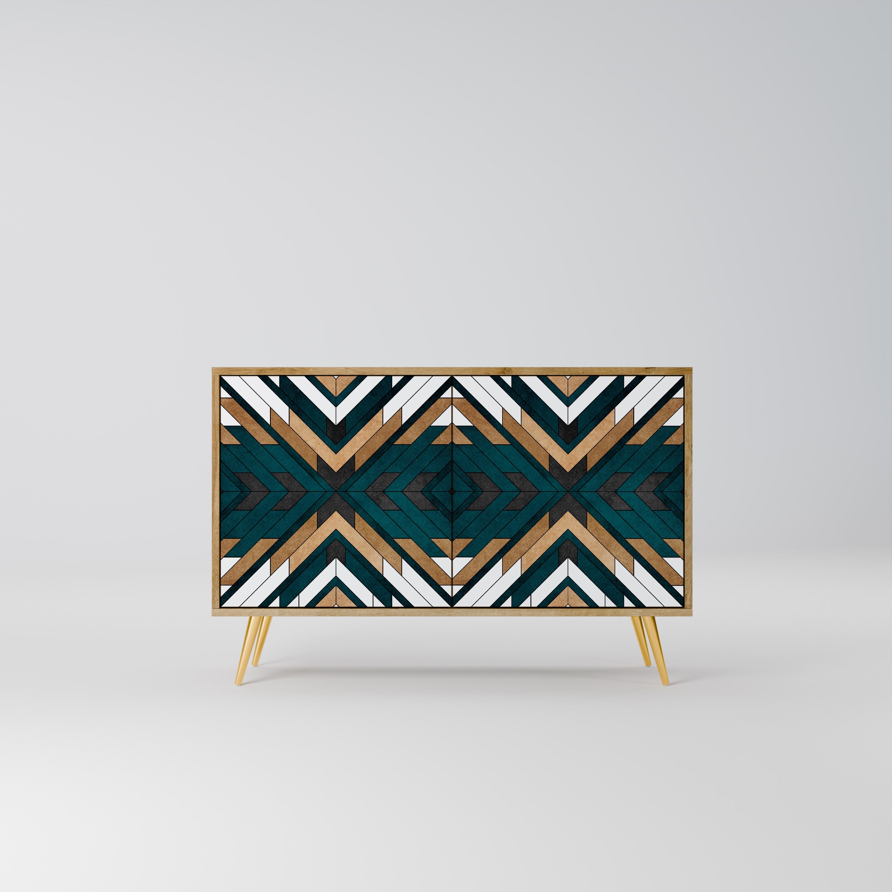 ARTISTIC GEOMETRY 2-Door Sideboard in Oak Effect