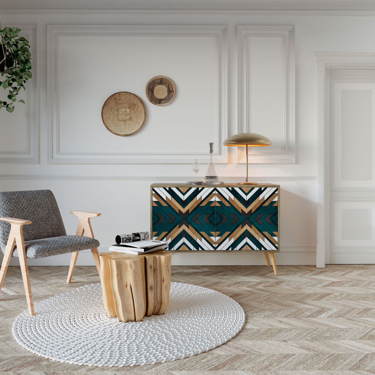 ARTISTIC GEOMETRY 2-Door Sideboard