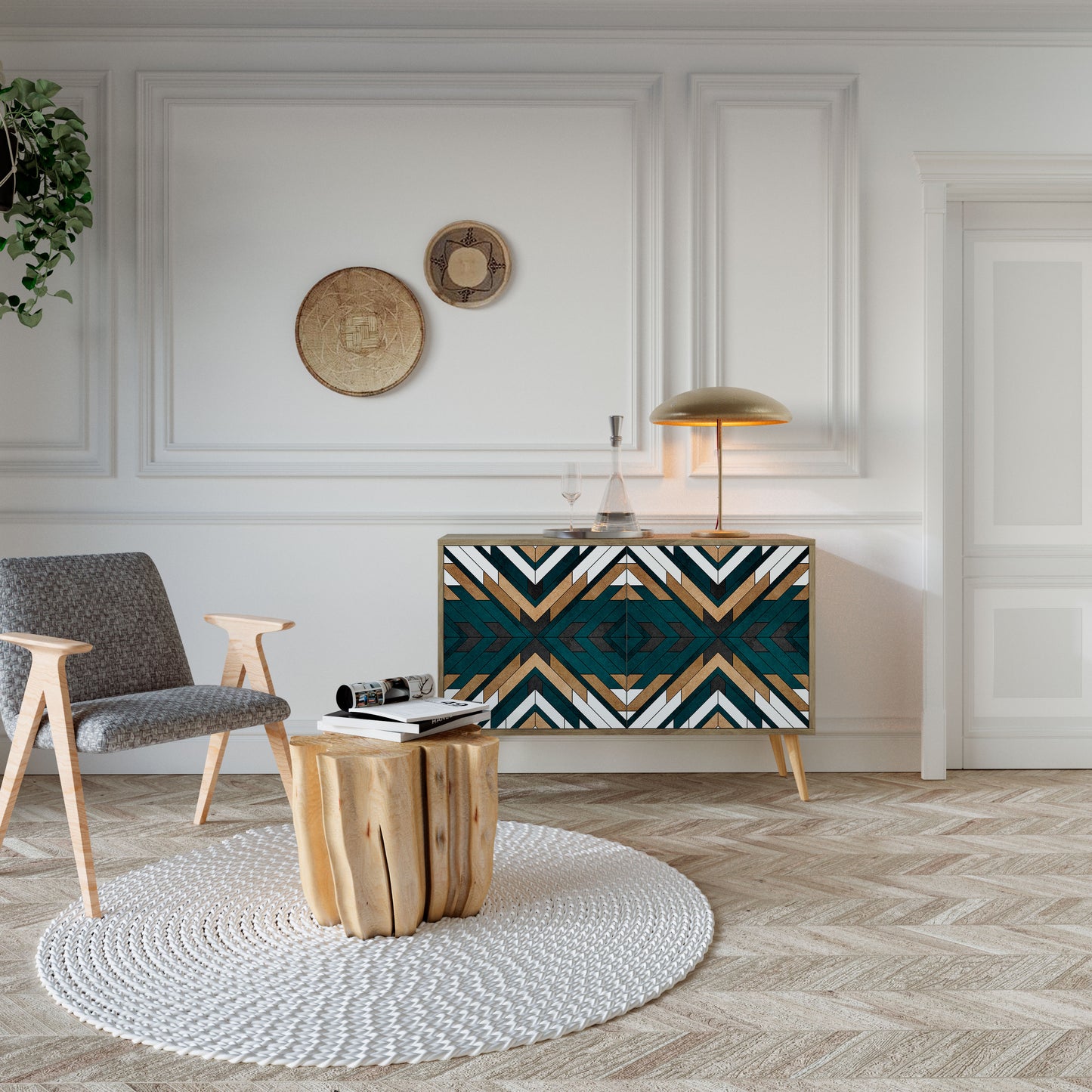 ARTISTIC GEOMETRY 2-Door Sideboard