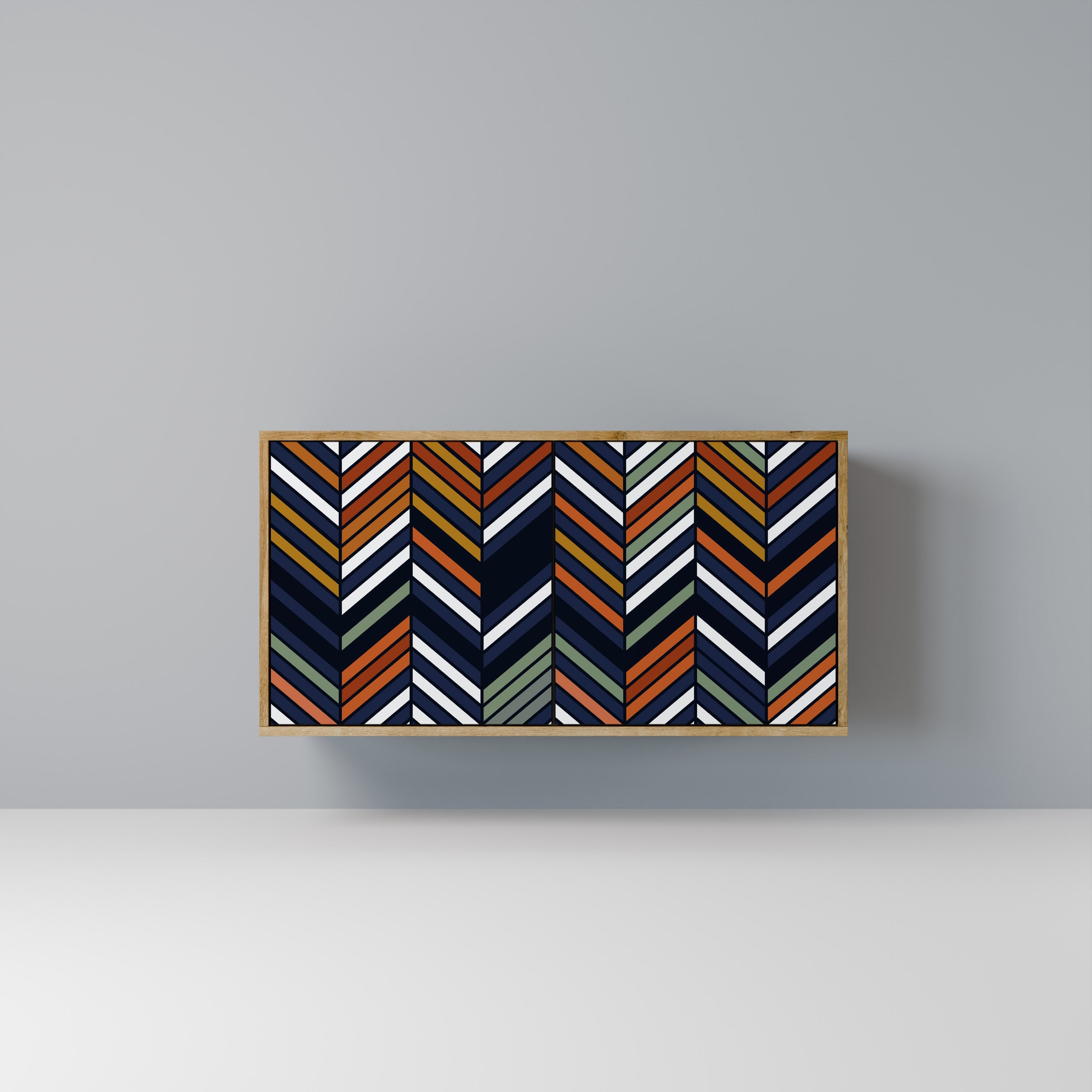 VIBRANT PATCHWORK 2-Door Sideboard in Oak Effect