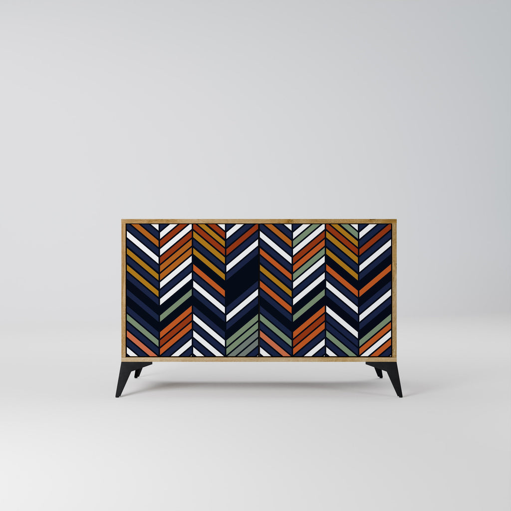 VIBRANT PATCHWORK 2-Door Sideboard in Oak Effect
