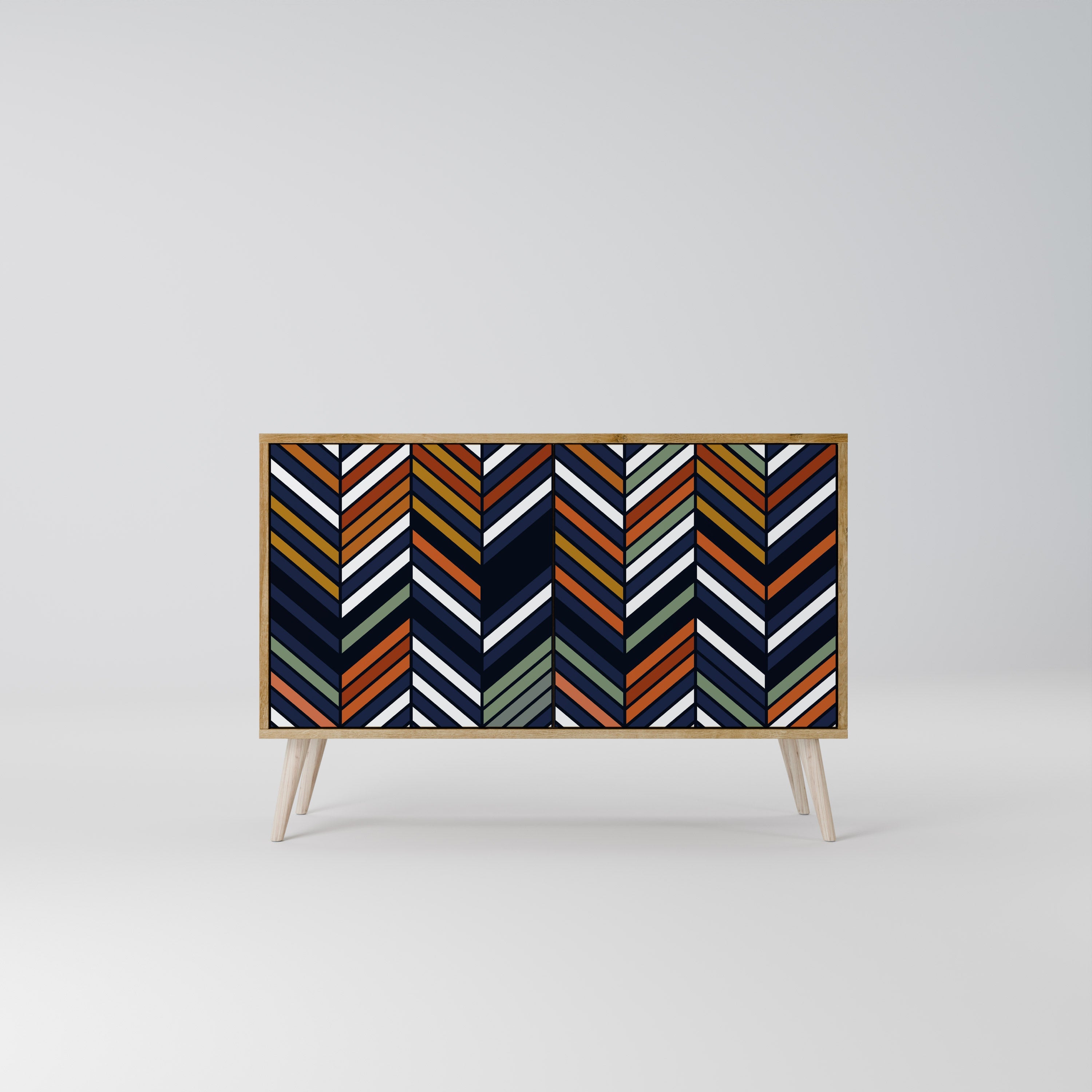 VIBRANT PATCHWORK 2-Door Sideboard in Oak Effect