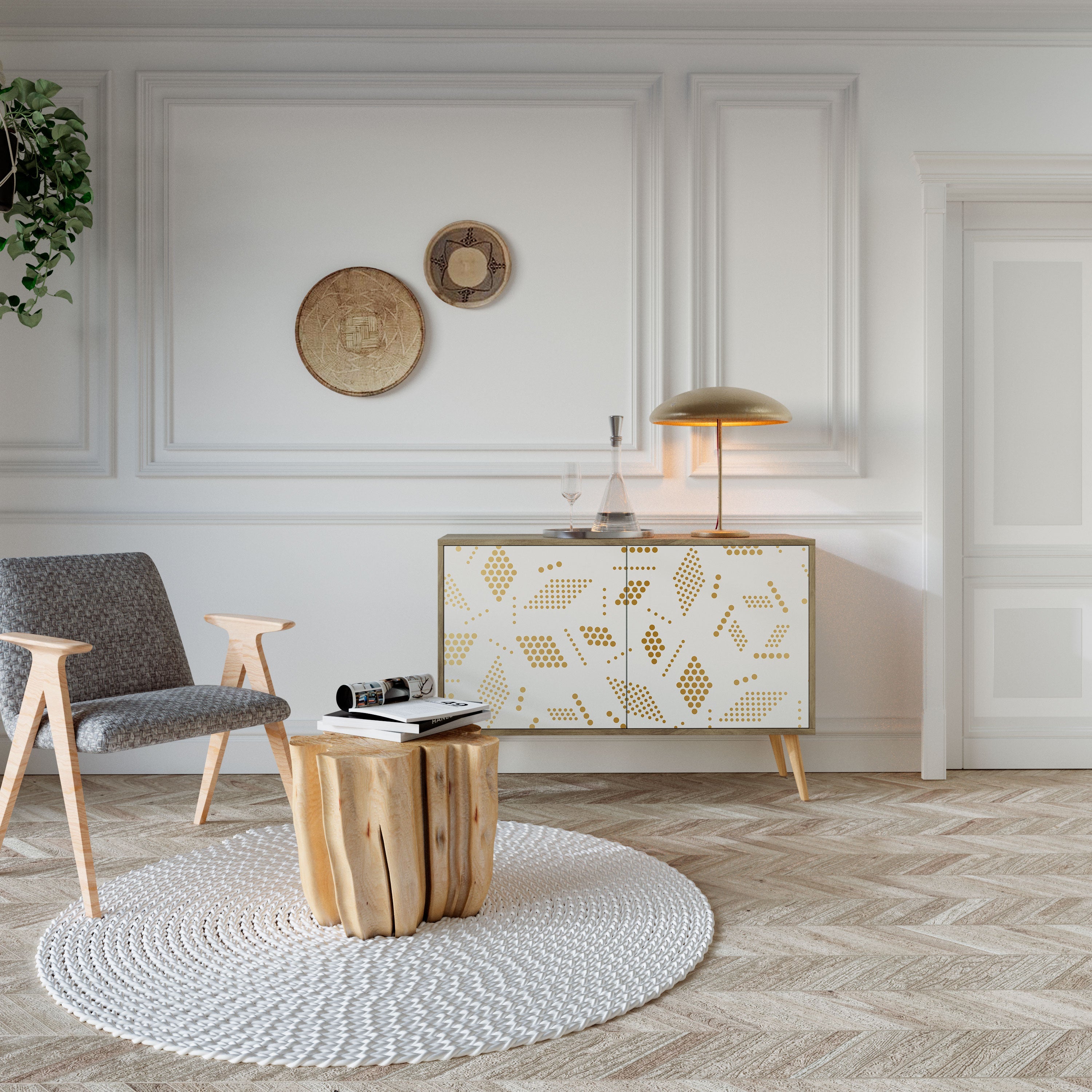 SPOTTED DAZE 2-Door Sideboard in Oak Effect