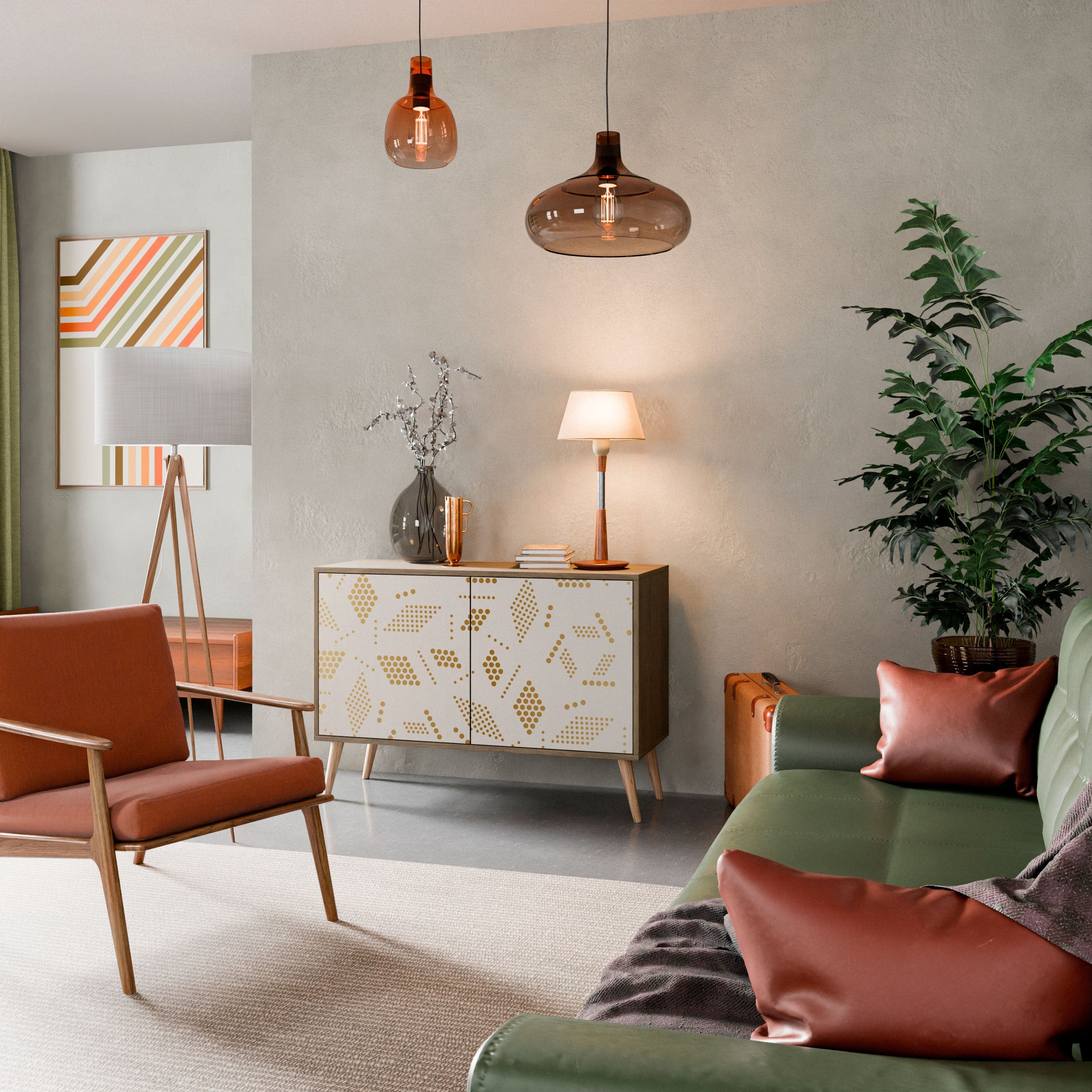 SPOTTED DAZE 2-Door Sideboard in Oak Effect