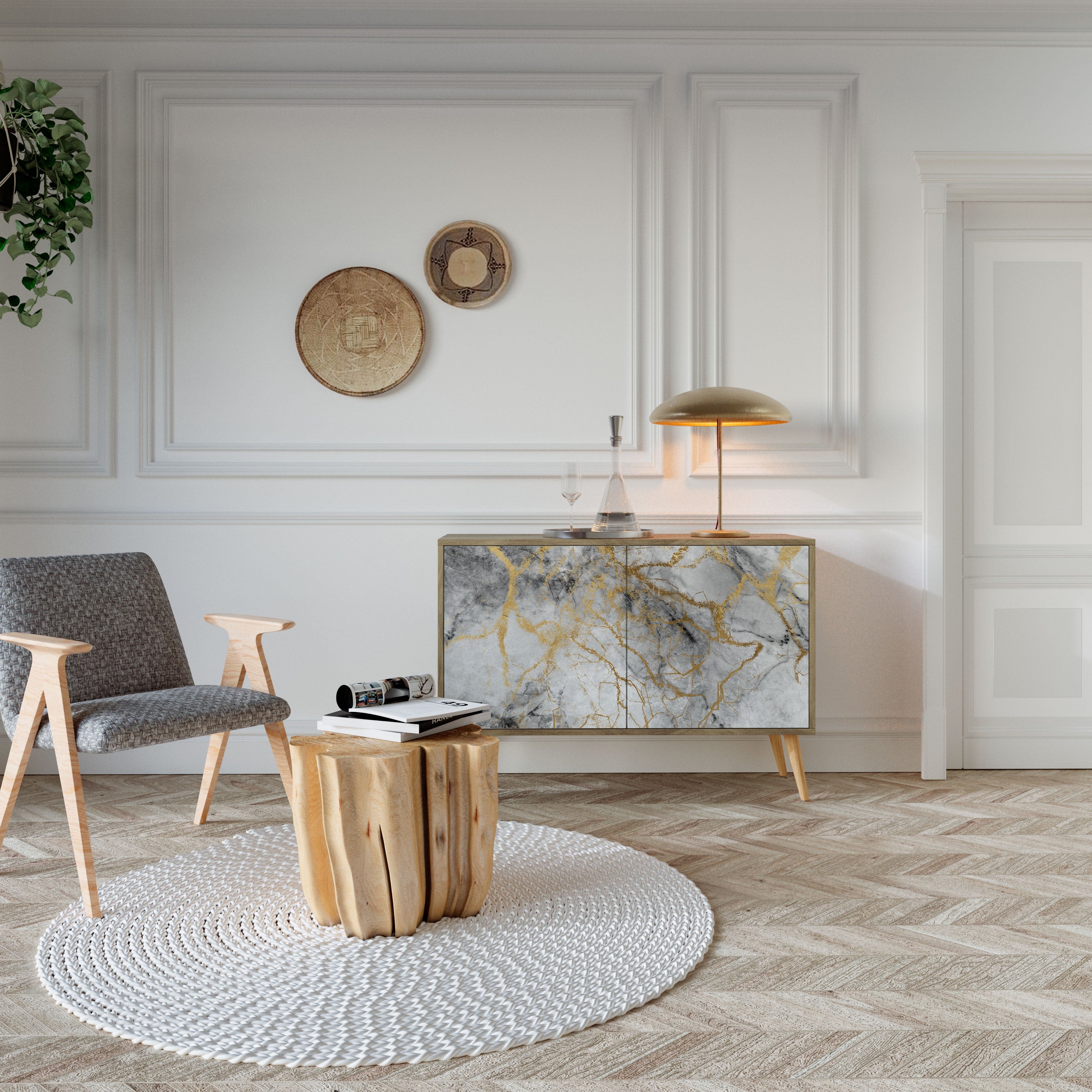 TIMELESS GLIDE 2-Door Sideboard in Oak Effect